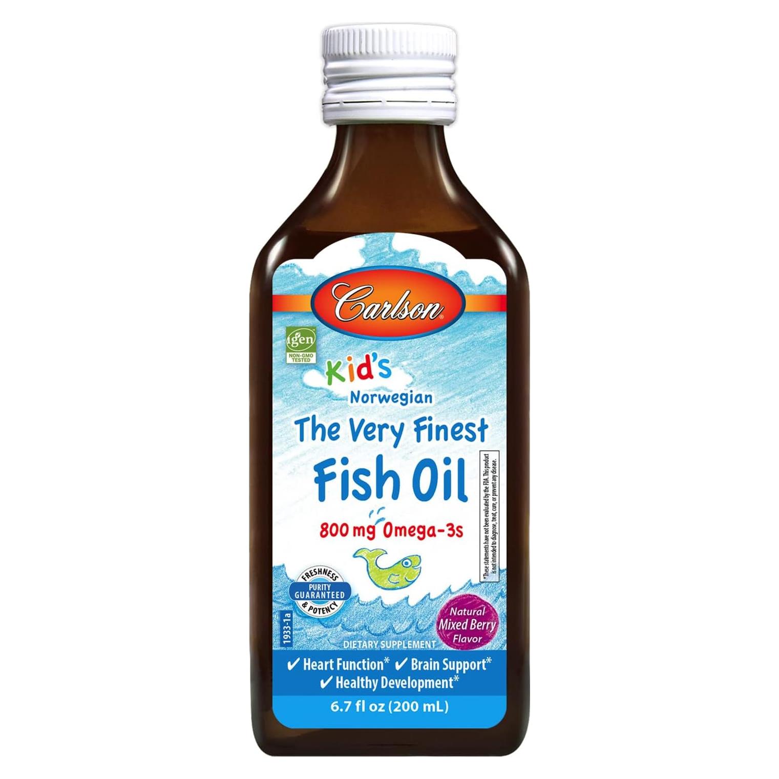 Carlson Aceite de Pescado para Niños 200 mL Frutos Rojos 800 mg Omega-3