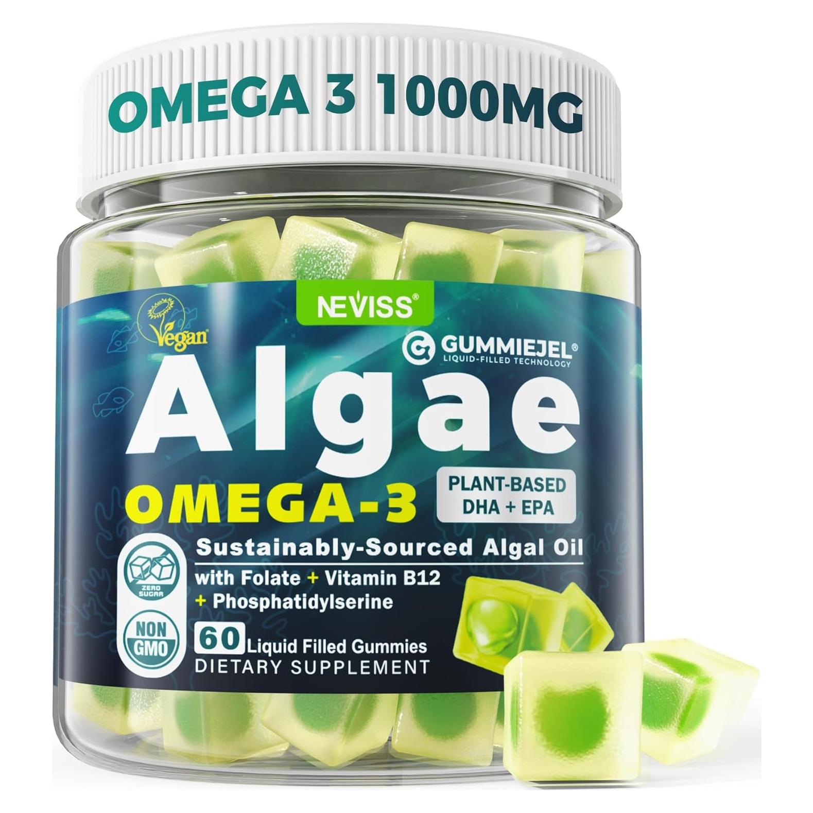 Suplemento Omega 3 Vegano NEVISS 60 Gomitas Sin Azúcar
