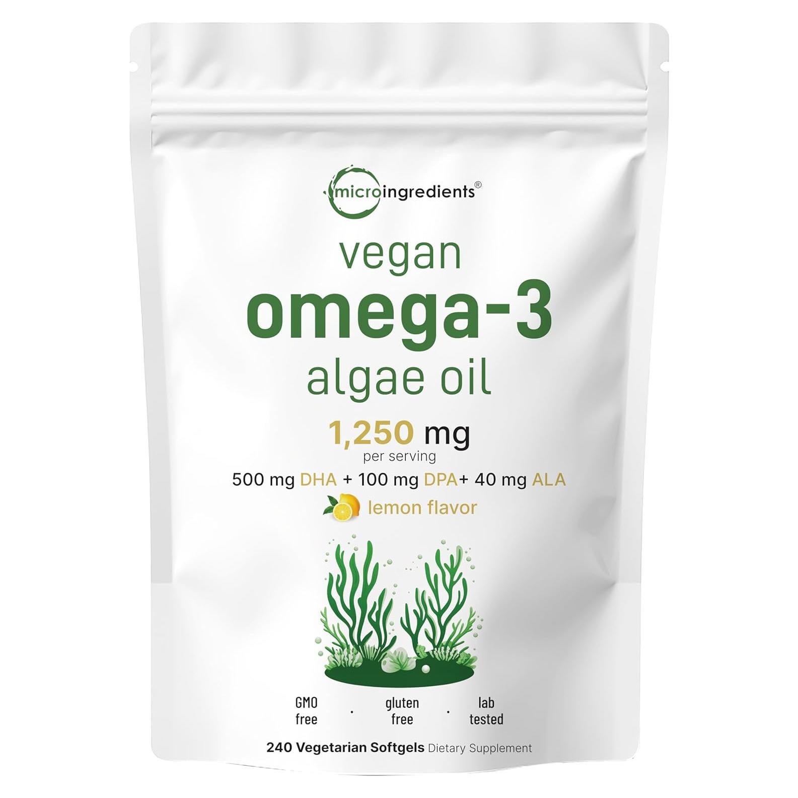 Micro Ingredients Aceite de Algas Omega 3 Vegano 240 Cápsulas