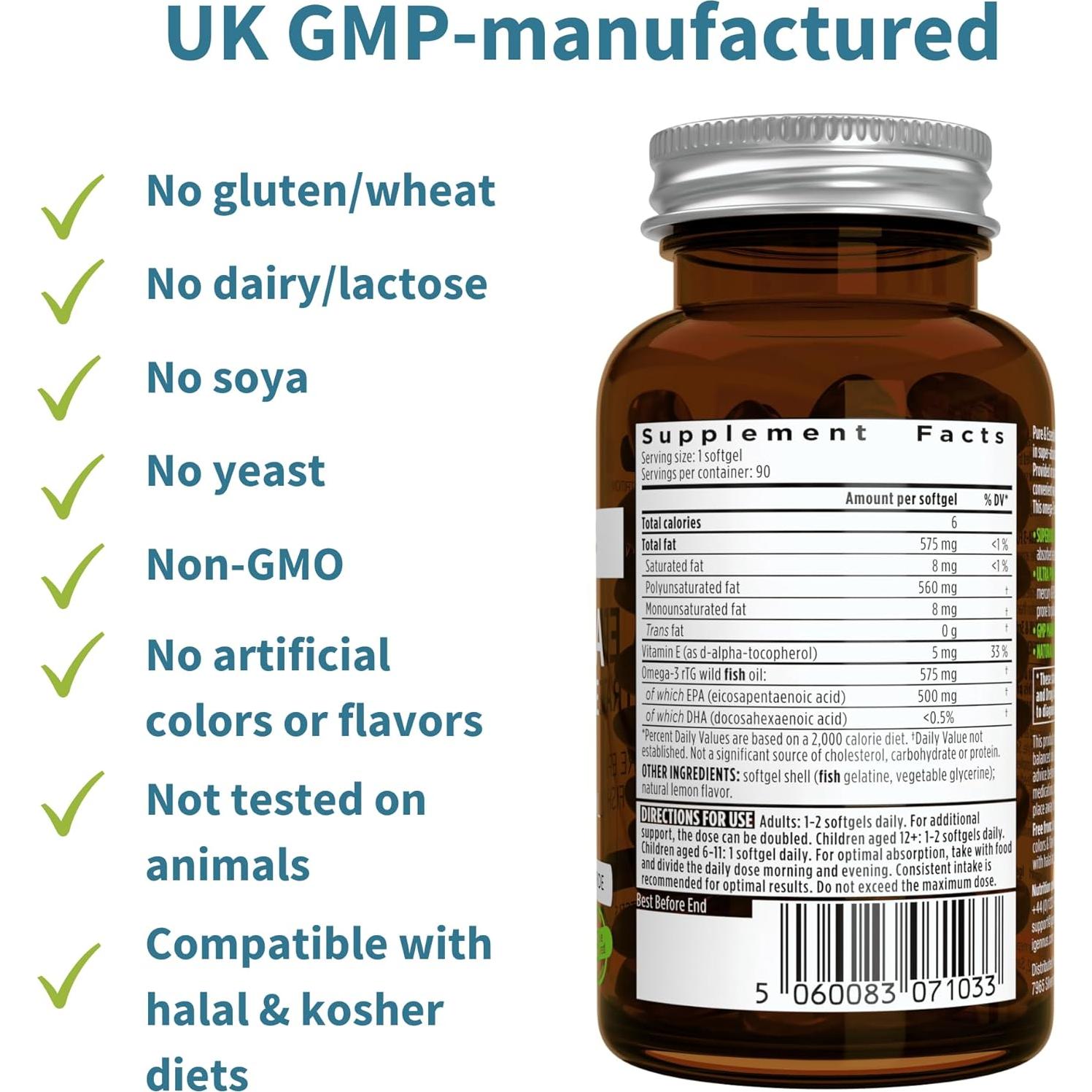 Suplemento Omega-3 EPA 500mg Igennus, 90 Cápsulas Blandas