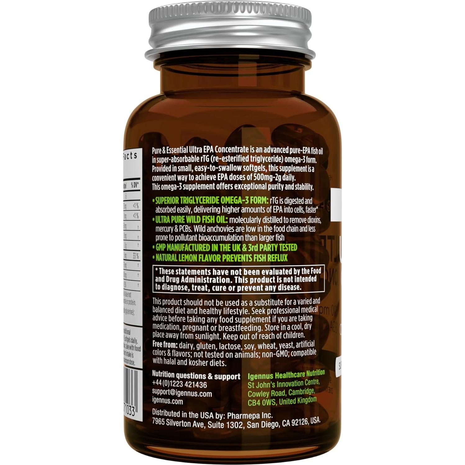 Suplemento Omega-3 EPA 500mg Igennus, 90 Cápsulas Blandas