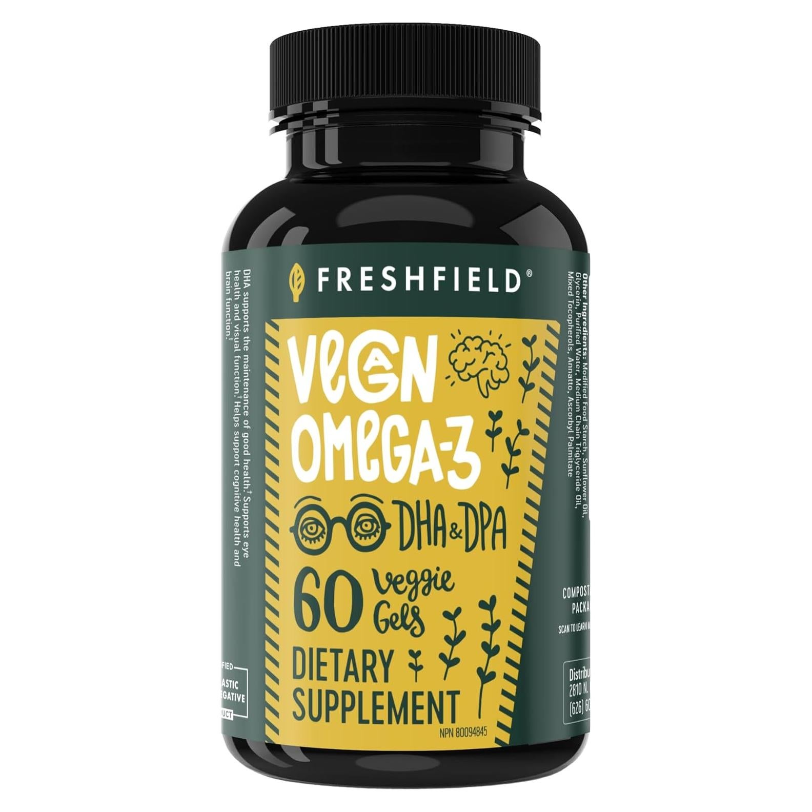Omega 3 DHA Vegano Freshfield 60 Cápsulas - Sin Metales Pesados