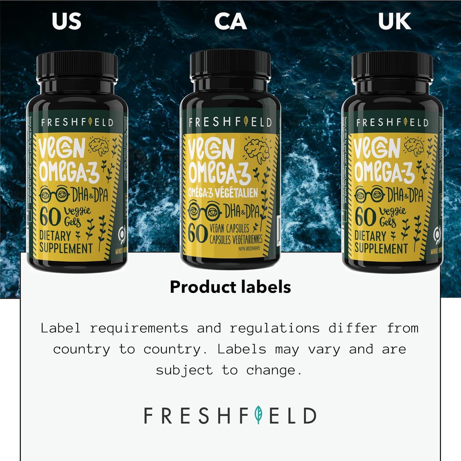 Omega 3 DHA Vegano Freshfield 60 Cápsulas - Sin Metales Pesados