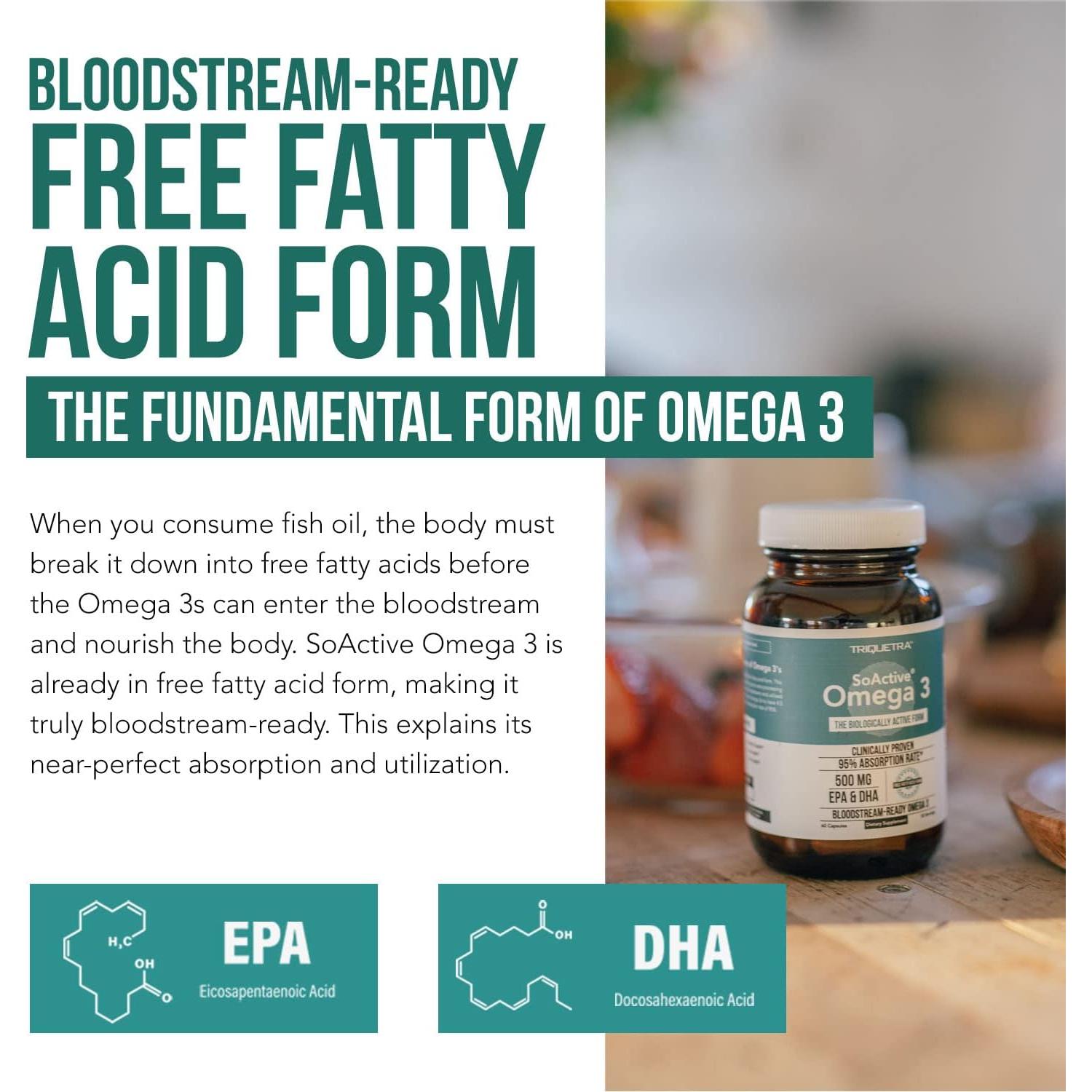 SoActive Omega 3 EPA & DHA 500 mg - 60 Cápsulas - Alta Absorción