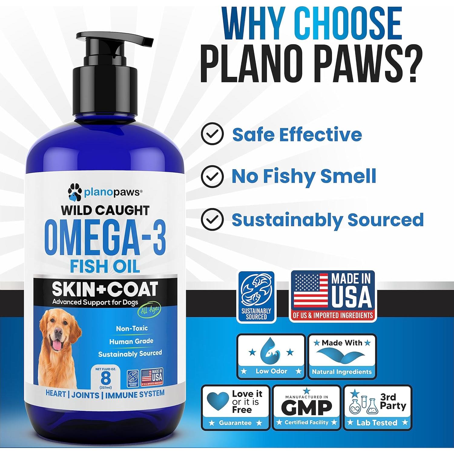 Aceite de Pescado Omega 3 Plano Paws 240 ml - Salud Piel y Articulaciones