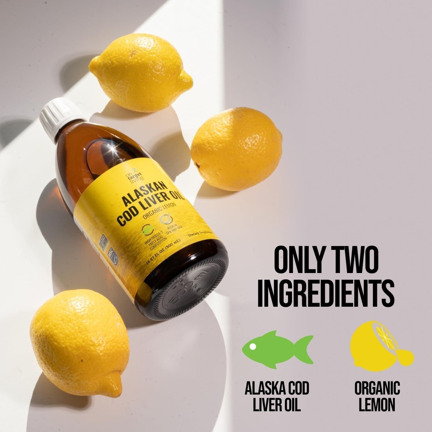 Aceite de Hígado de Bacalao On Target Living 473 ml Limón Orgánico