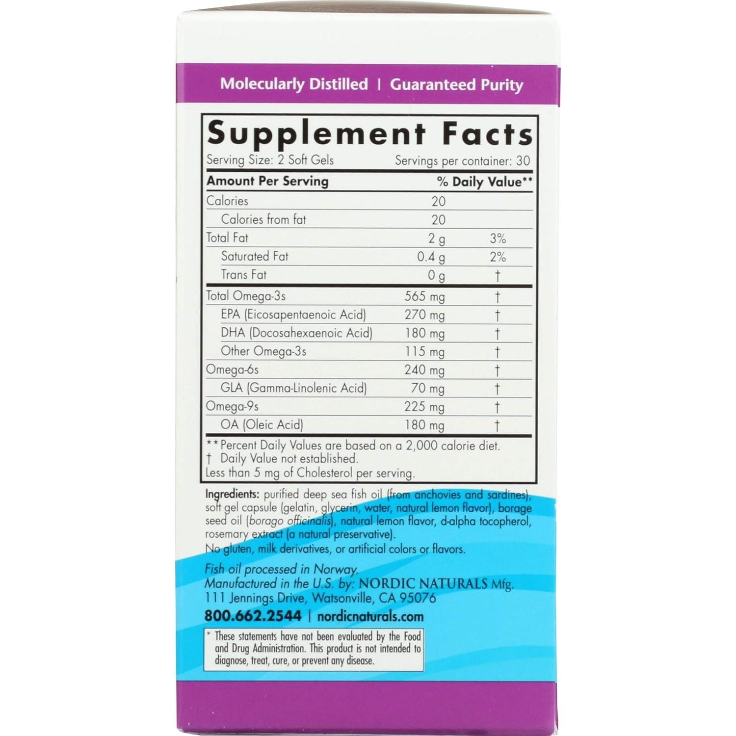 Suplemento Omega Completo Nordic Naturals 60 Geles Limón