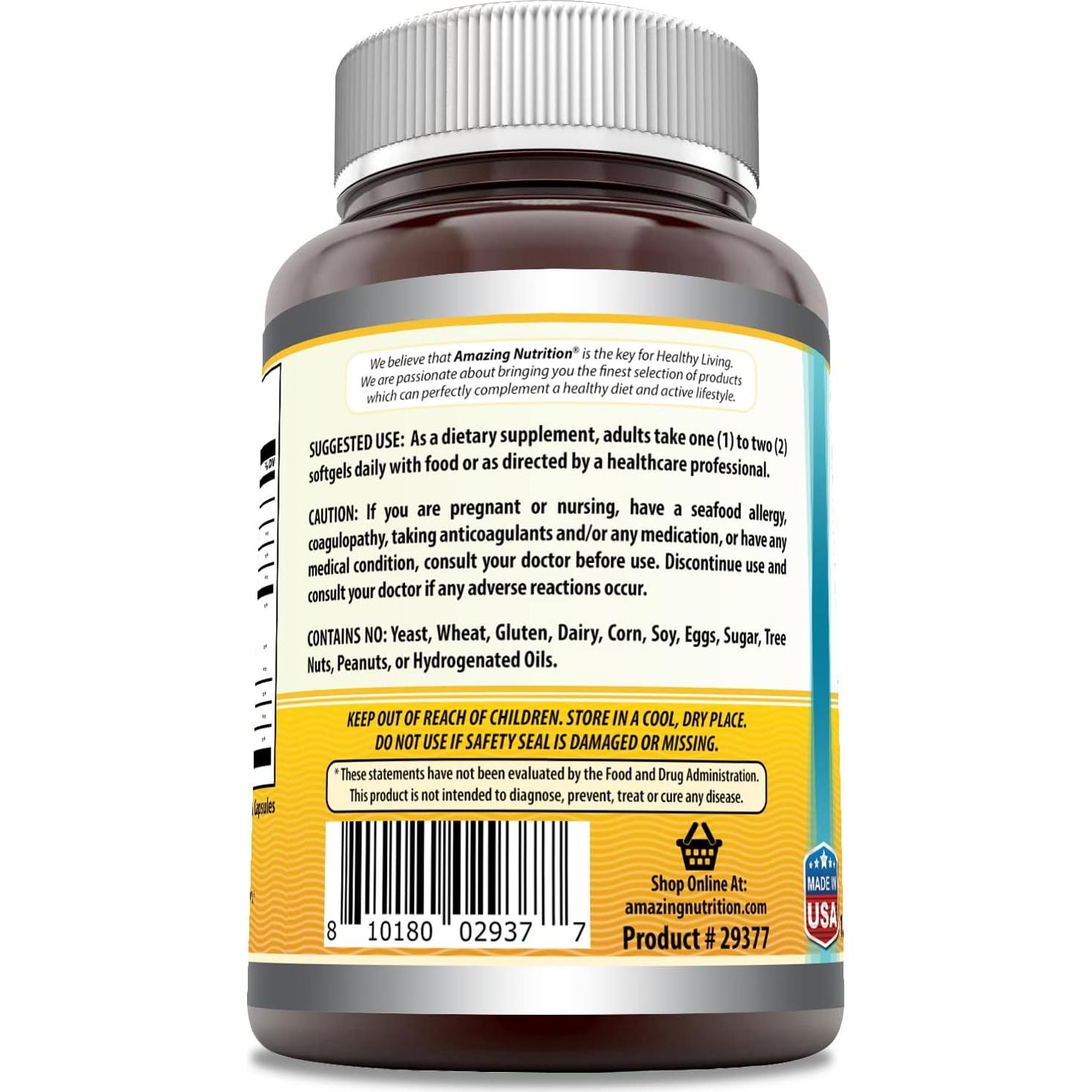 Aceite de Hígado de Bacalao Noruego Amazing Omega 1250 Mg - Limón - 120 Gelatinas