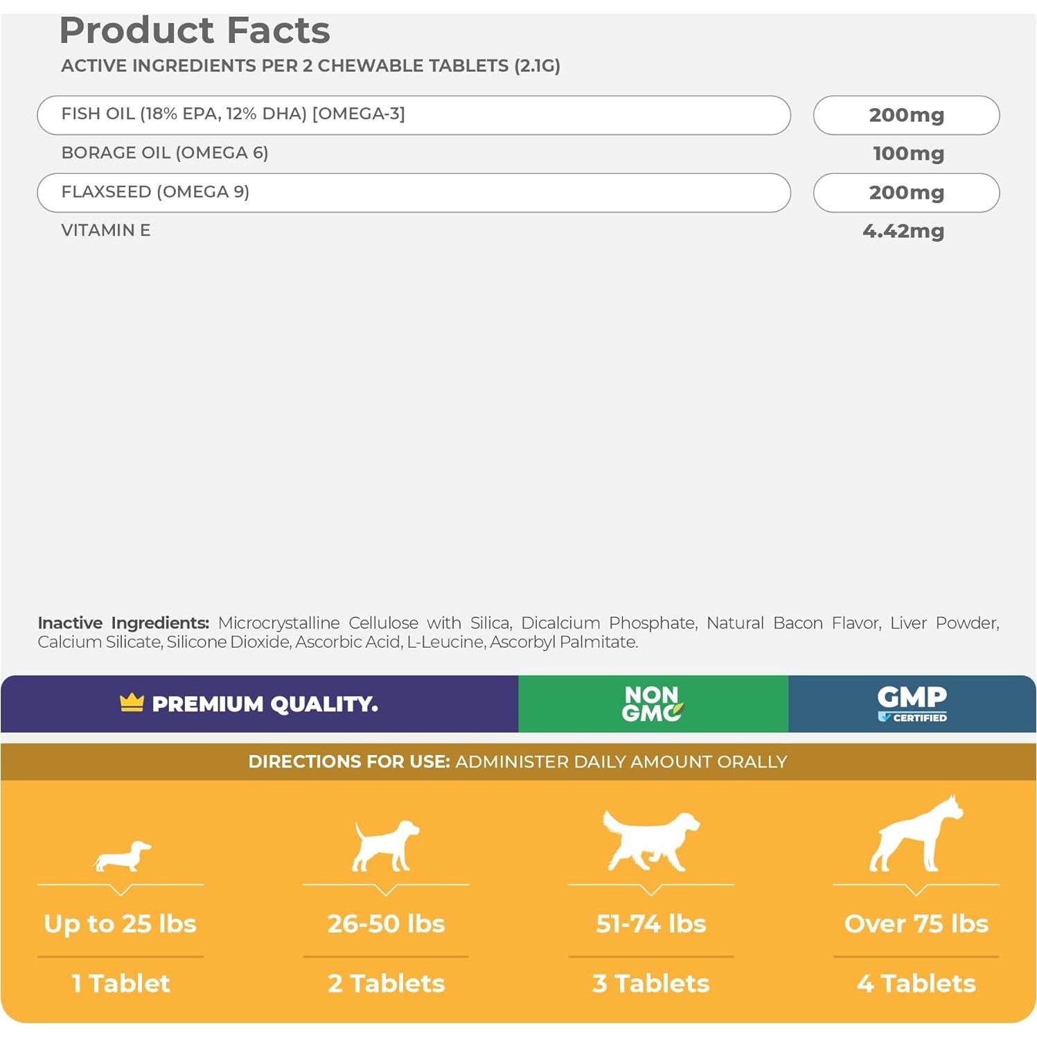 Aceite de Pescado Omega 3 para Perros VITA PET - 120 Tabletas