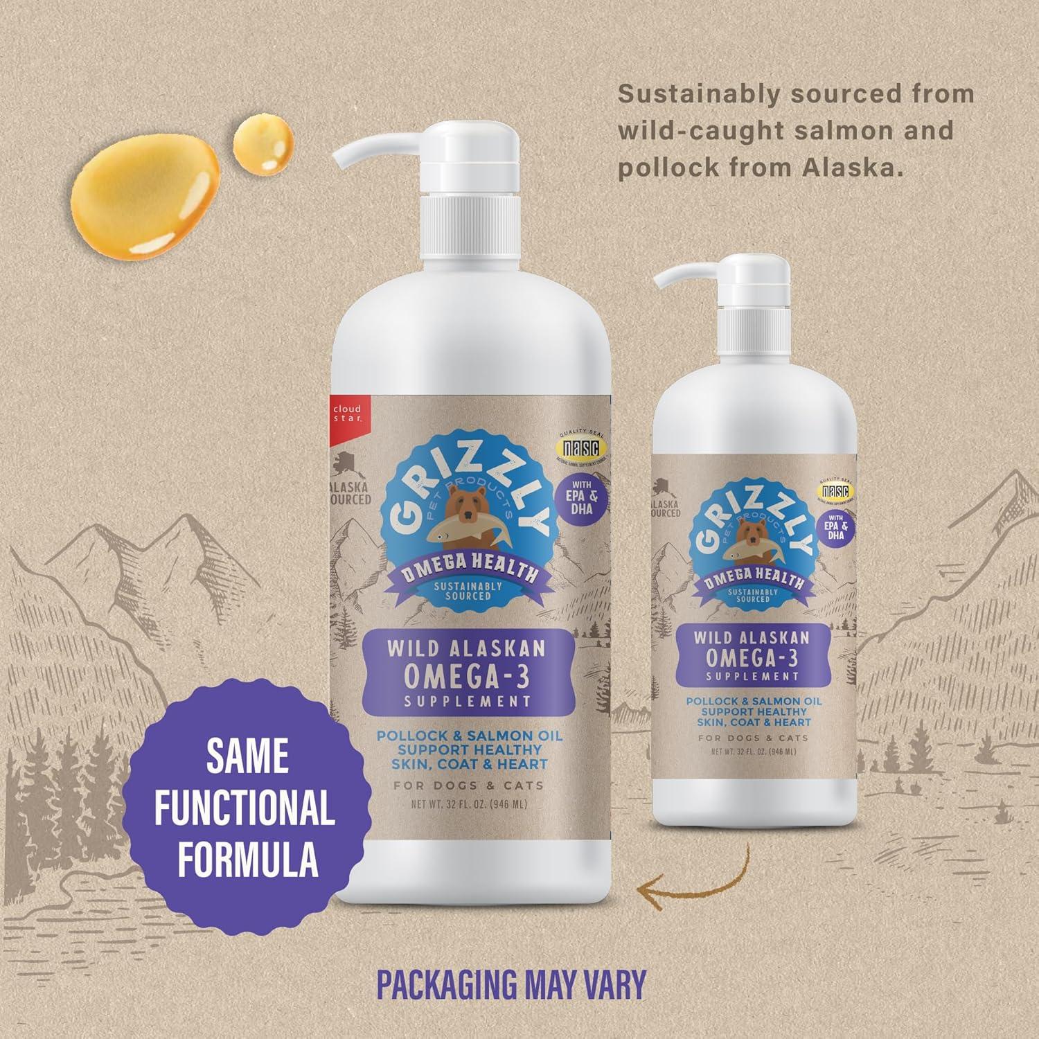 Suplemento Líquido Omega-3 Grizzly Pet 0.95L para Perros y Gatos