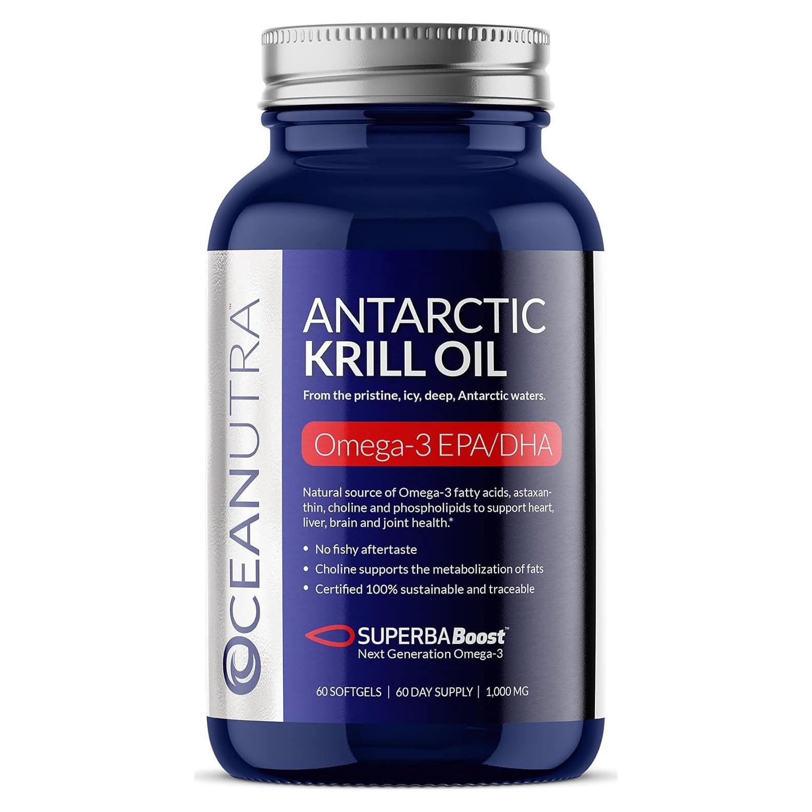Aceite de Krill Orgánico Puro Oceanutra 1000mg 60 Cápsulas