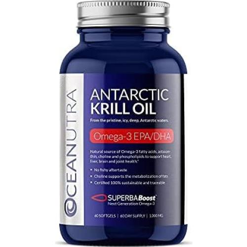 Aceite de Krill Orgánico Puro Oceanutra 1000mg 60 Cápsulas