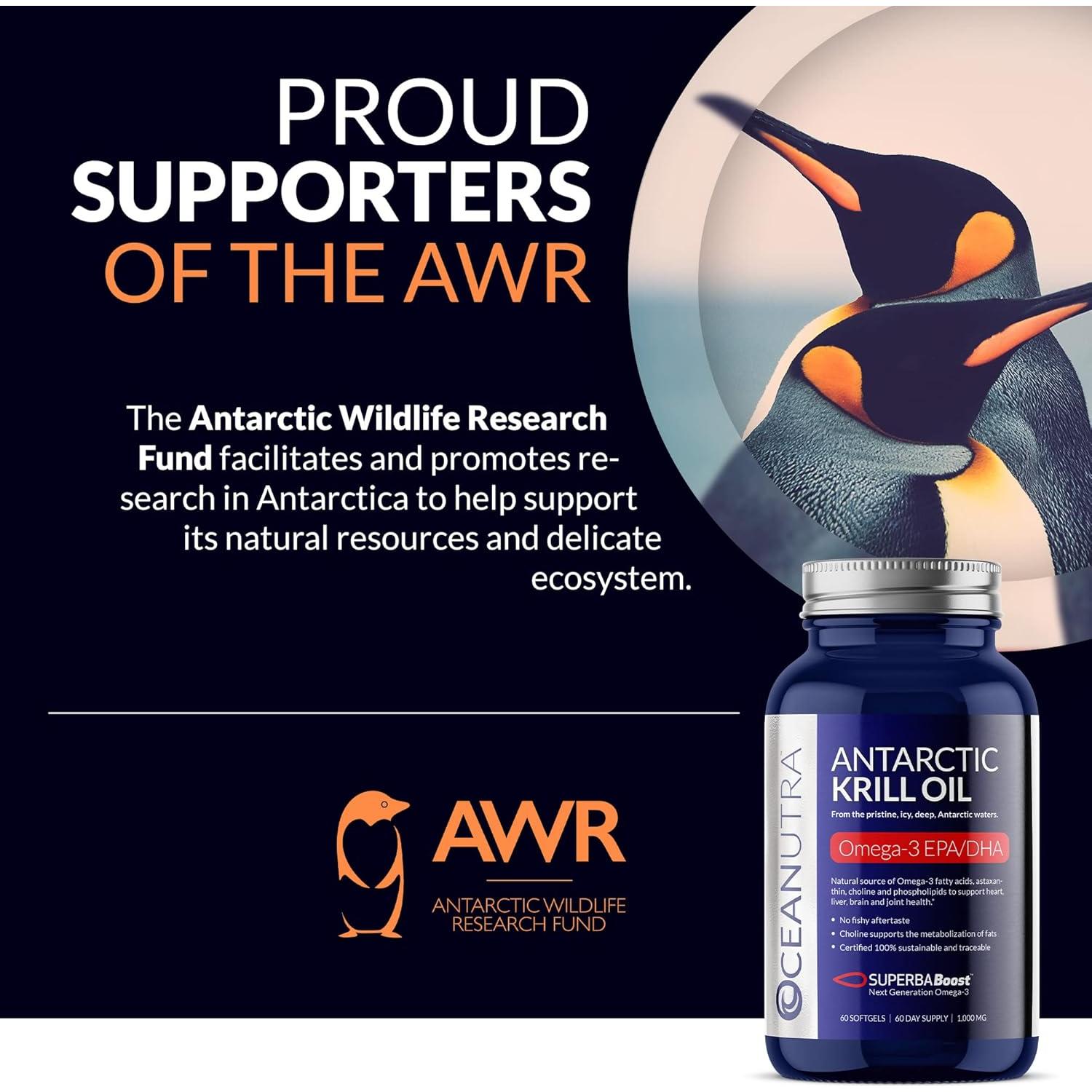 Aceite de Krill Orgánico Puro Oceanutra 1000mg 60 Cápsulas