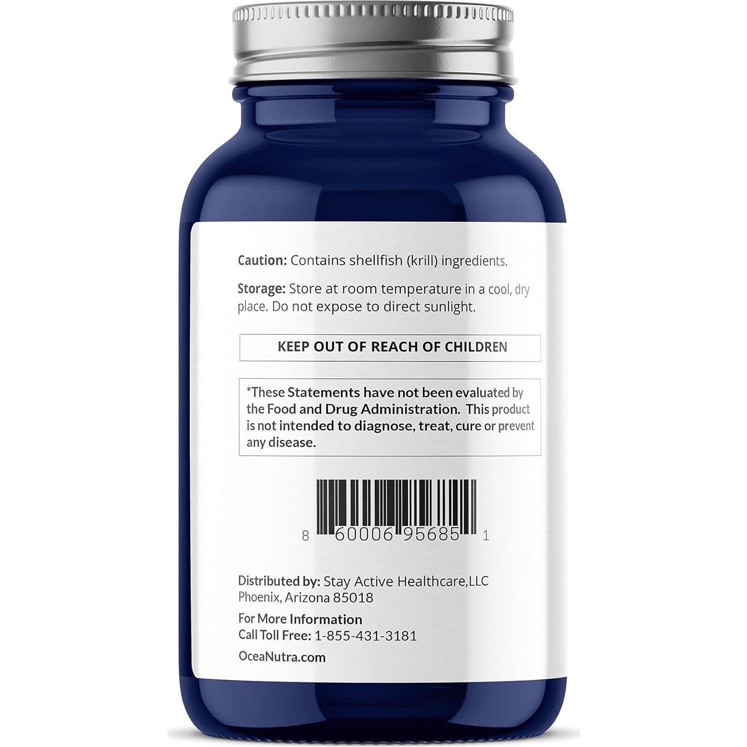 Aceite de Krill Orgánico Puro Oceanutra 1000mg 60 Cápsulas