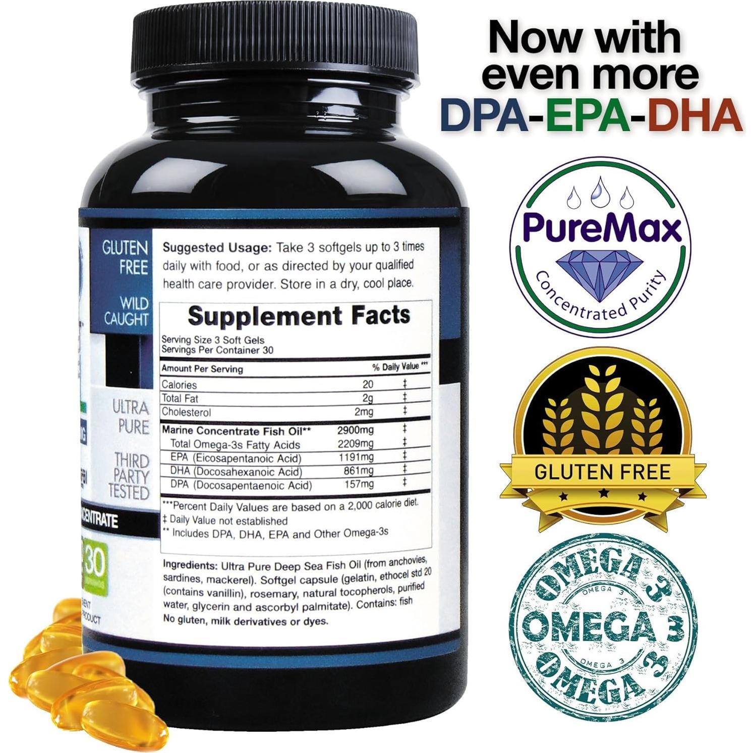 Suplemento Omega 3 Aceite de Pescado Ecostream 2900 mg