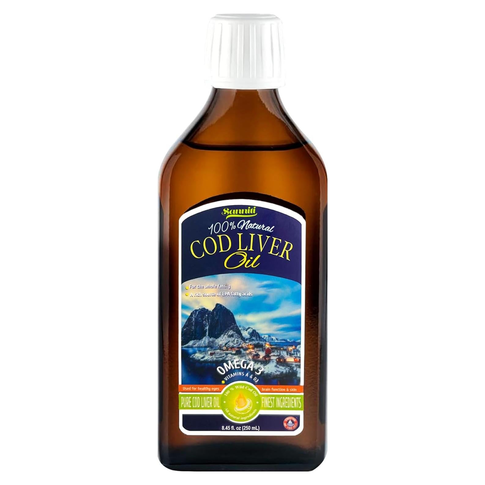 Aceite de Hígado de Bacalao Sanniti 250 mL Sin Sabor Omega-3