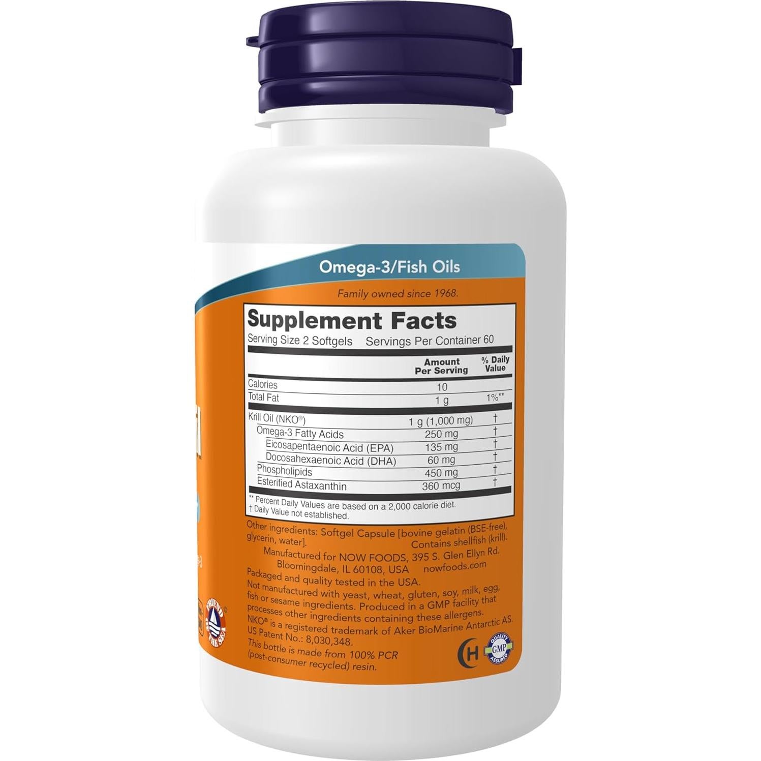 Aceite de Kril NOW Foods 500 mg Omega-3 Fosfolípidos 120 Gelatinas