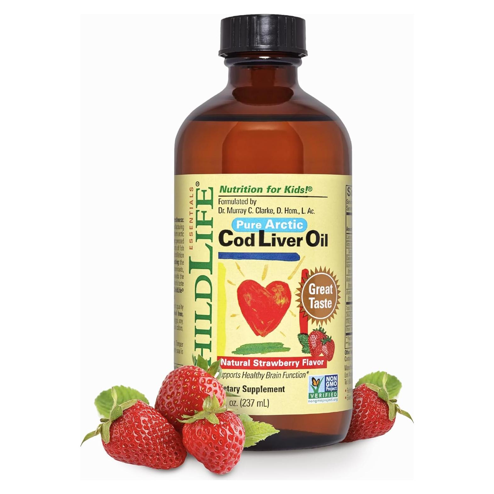 Aceite de Hígado de Bacalao ChildLife 236.6 ml - Sabor Fresa