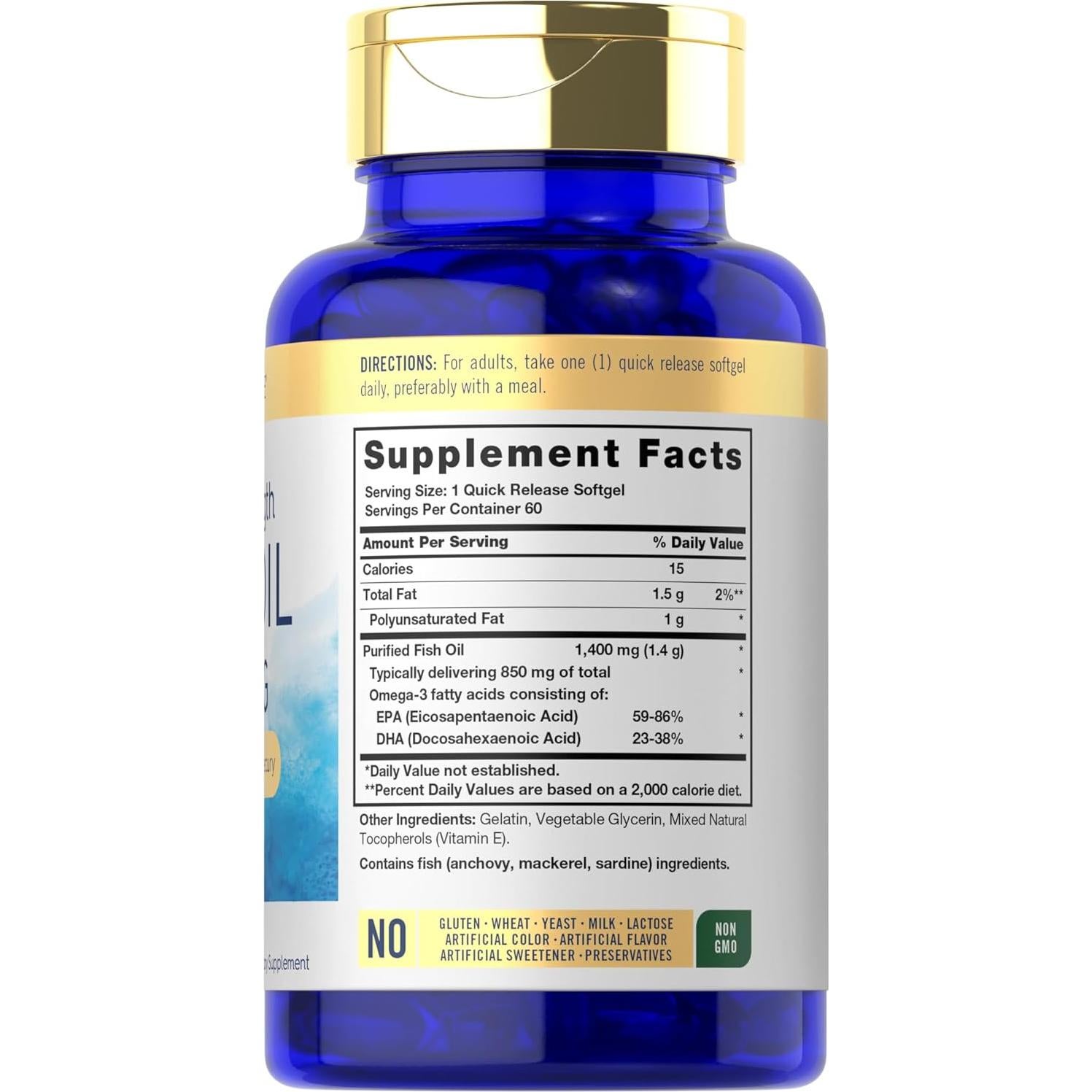 Carlyle Aceite de Pescado Omega 3 Triple Fuerza 1400mg 60 Gelatinas