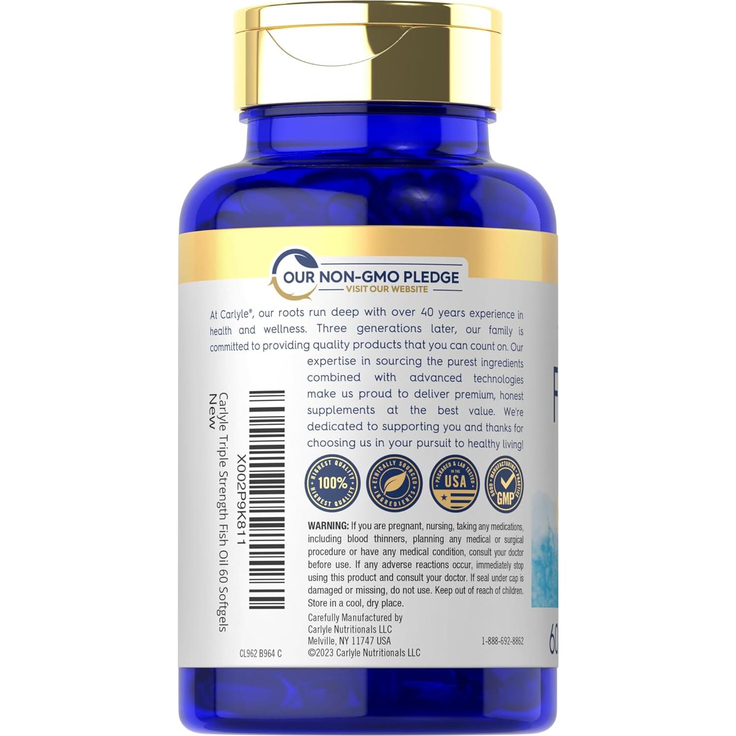 Carlyle Aceite de Pescado Omega 3 Triple Fuerza 1400mg 60 Gelatinas