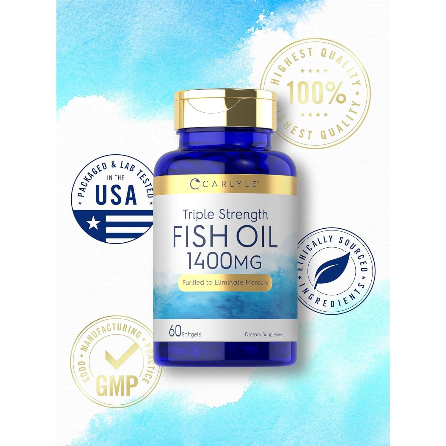 Carlyle Aceite de Pescado Omega 3 Triple Fuerza 1400mg 60 Gelatinas