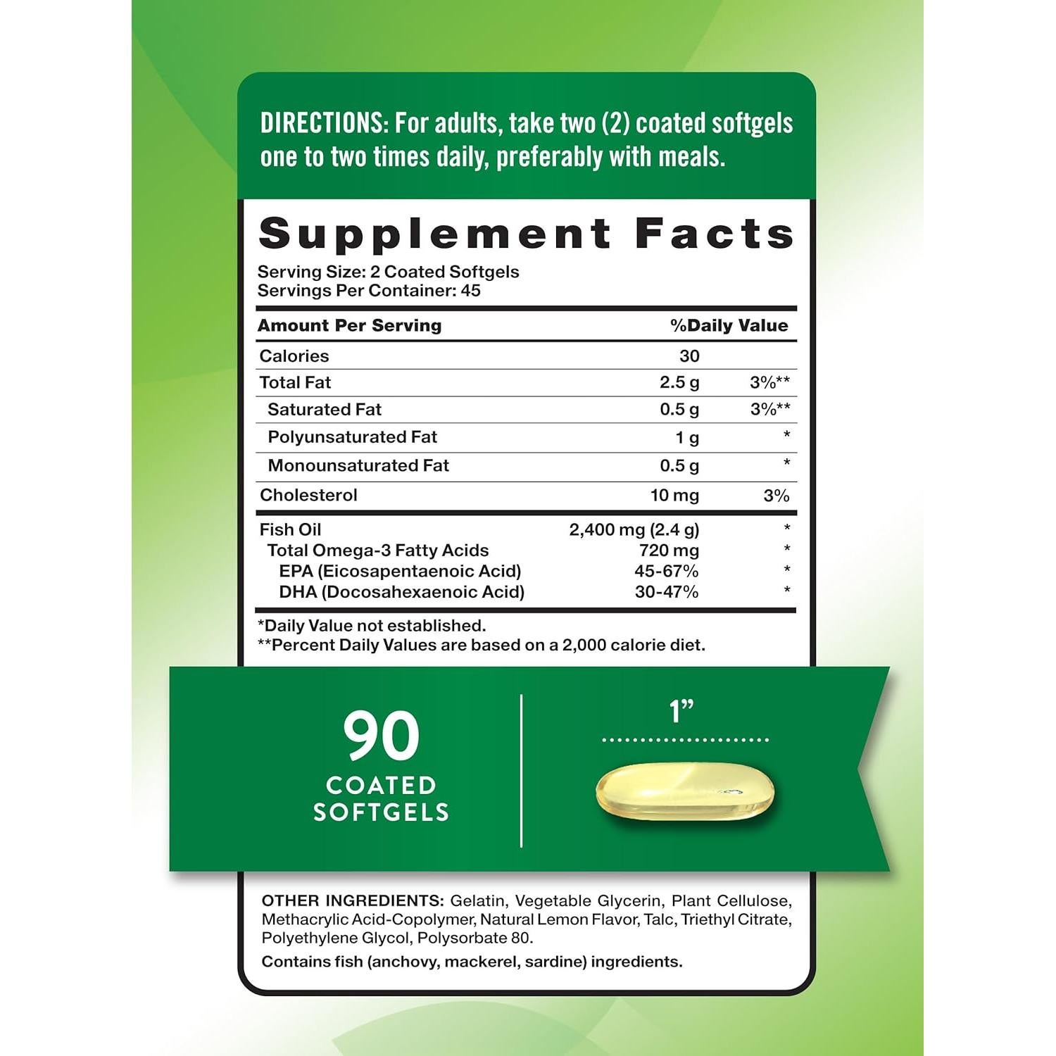 Suplemento Omega 3 Aceite de Pescado La Verdad de la Naturaleza 2400mg