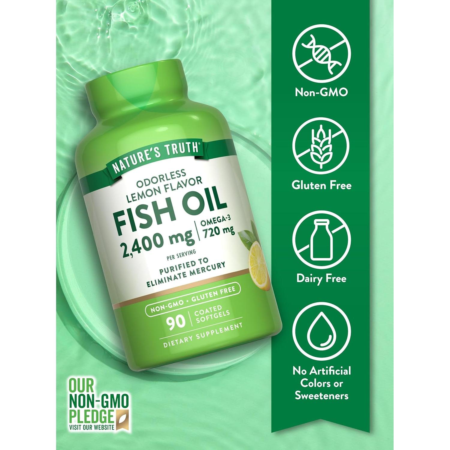 Suplemento Omega 3 Aceite de Pescado La Verdad de la Naturaleza 2400mg