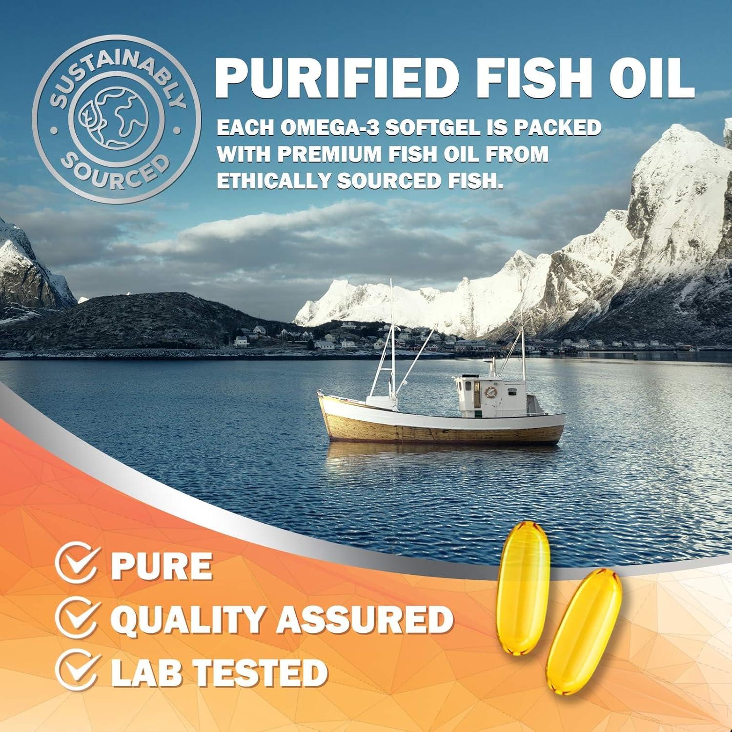 Aceite de Pescado Omega 3 Nutrición de la Naturaleza 2400 mg 180 Gelatinas