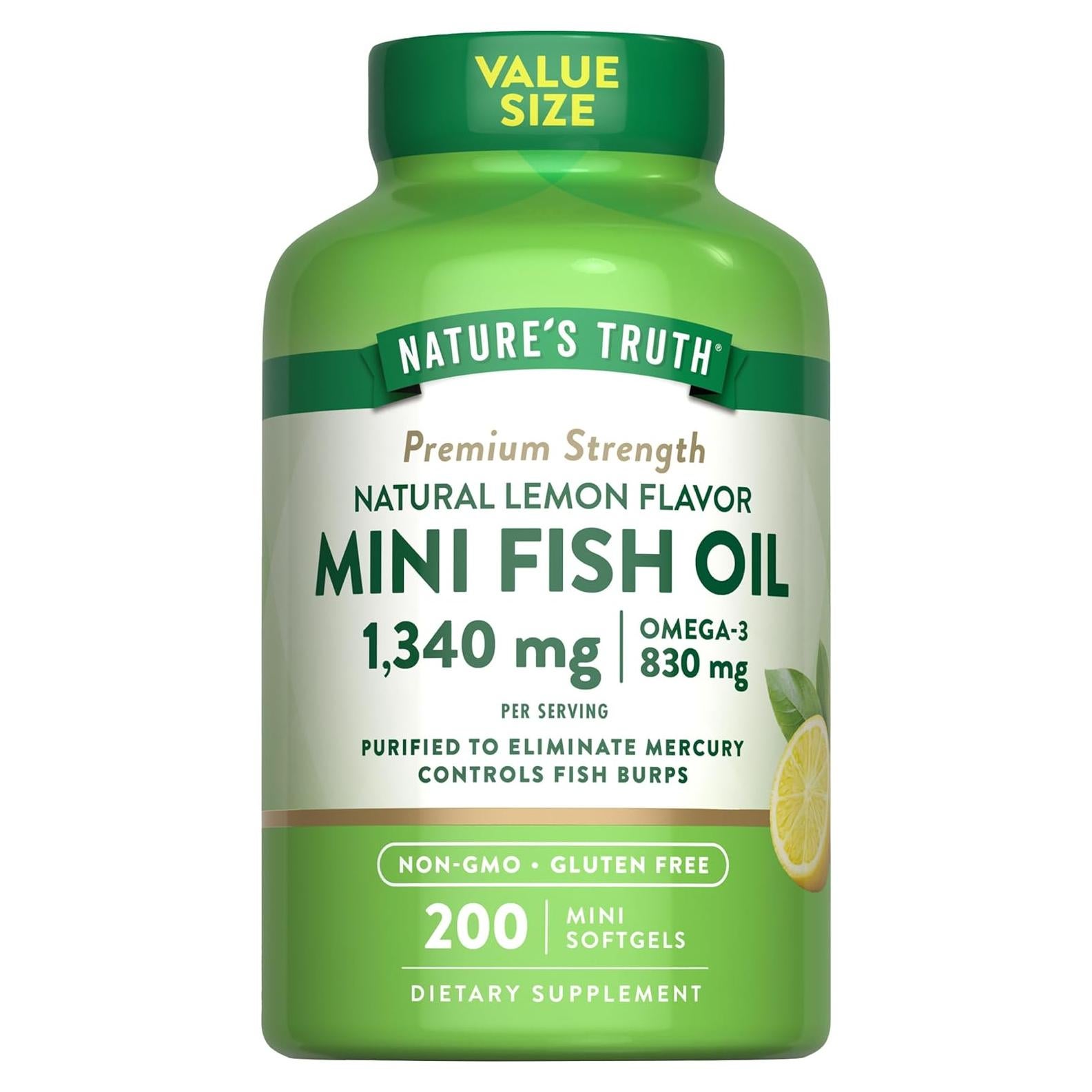 Aceite de Pescado Omega 3 La Verdad de la Naturaleza 1340 mg 200 Gelatinas