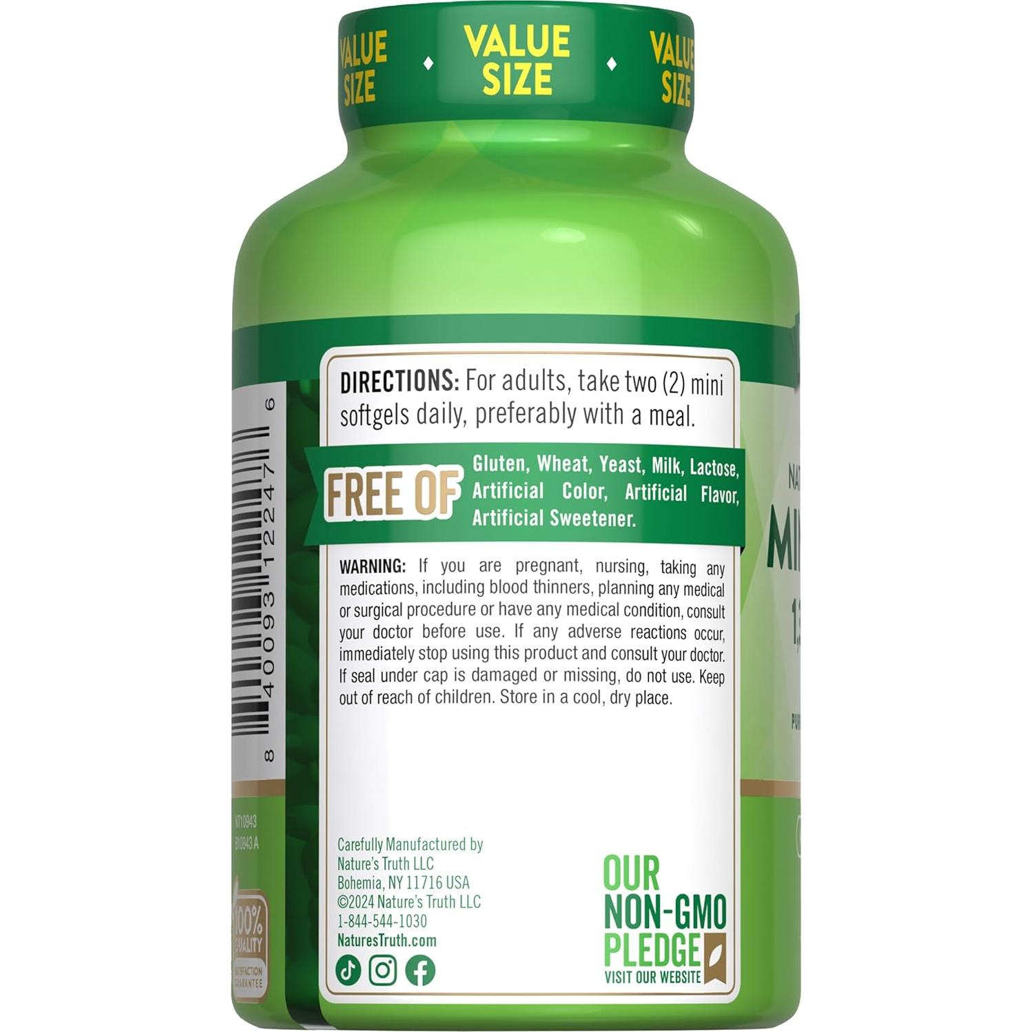 Aceite de Pescado Omega 3 La Verdad de la Naturaleza 1340 mg 200 Gelatinas