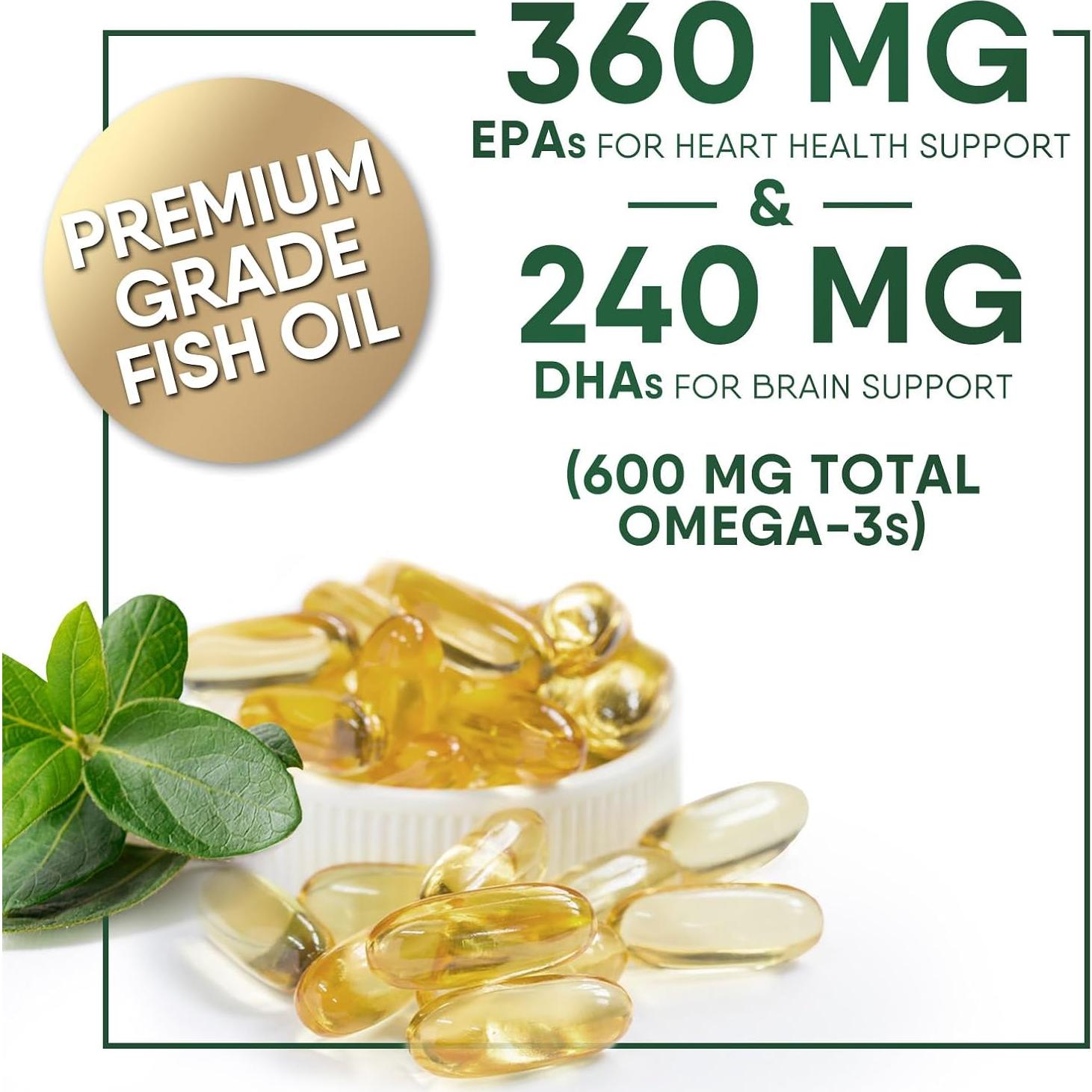 Suplemento Omega 3 Aceite de Pescado Nature's Nutrition 2400 mg - 120 Cápsulas Blandas