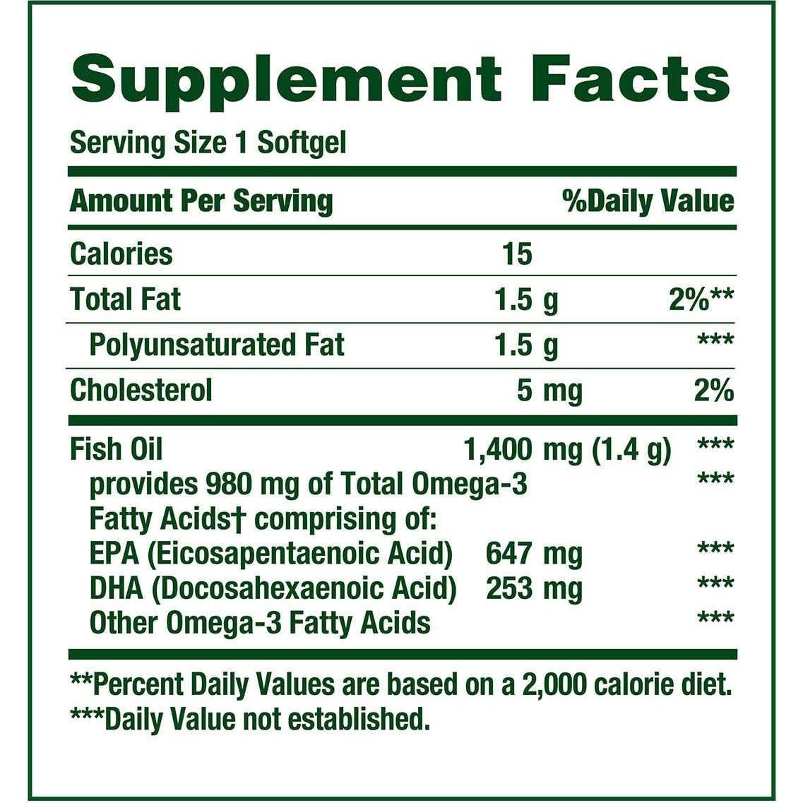 Aceite de Pescado Nature's Bounty 1400 mg Omega-3 980 mg
