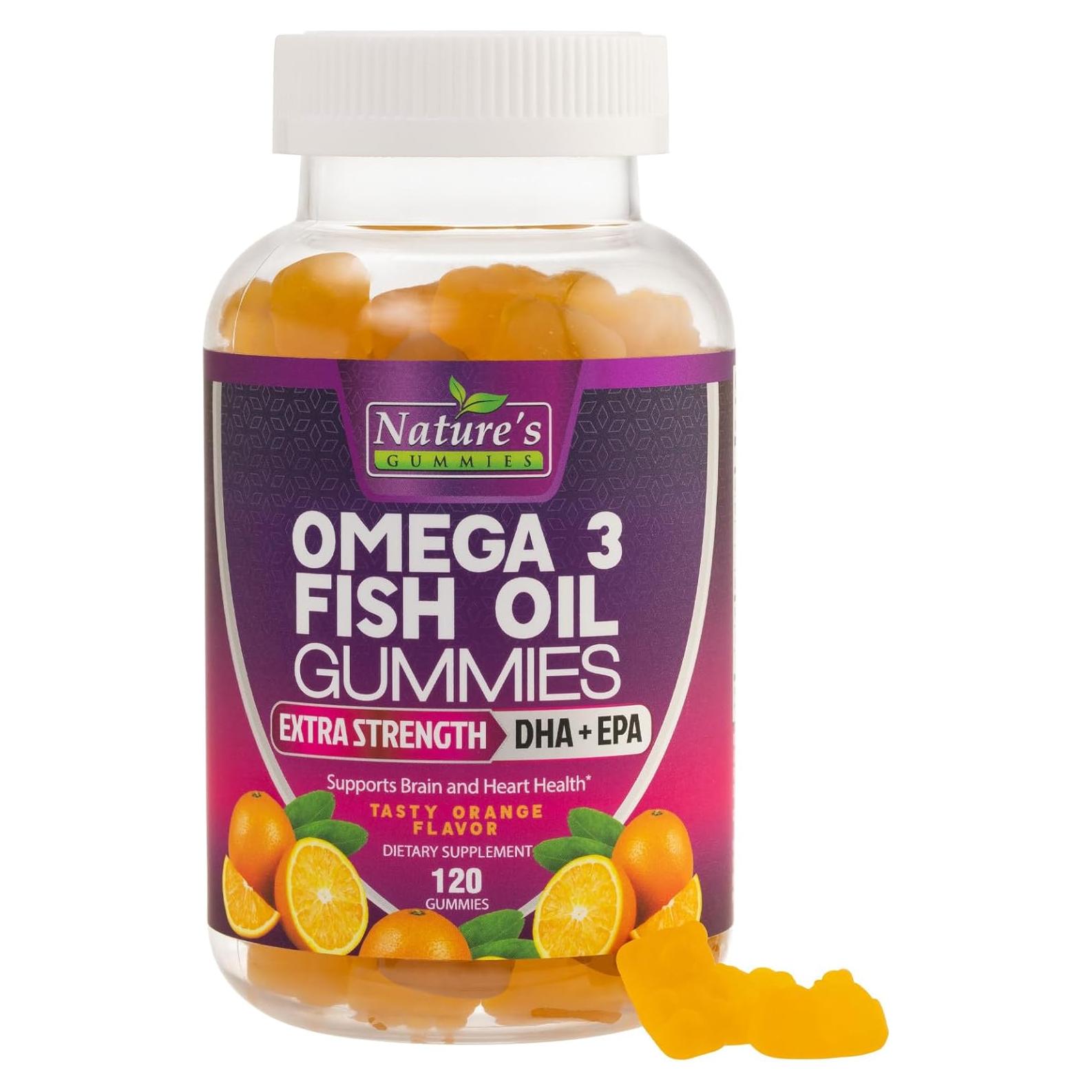 Gomitas Omega 3 Nature 120 Unidades DHA EPA Sabor Naranja