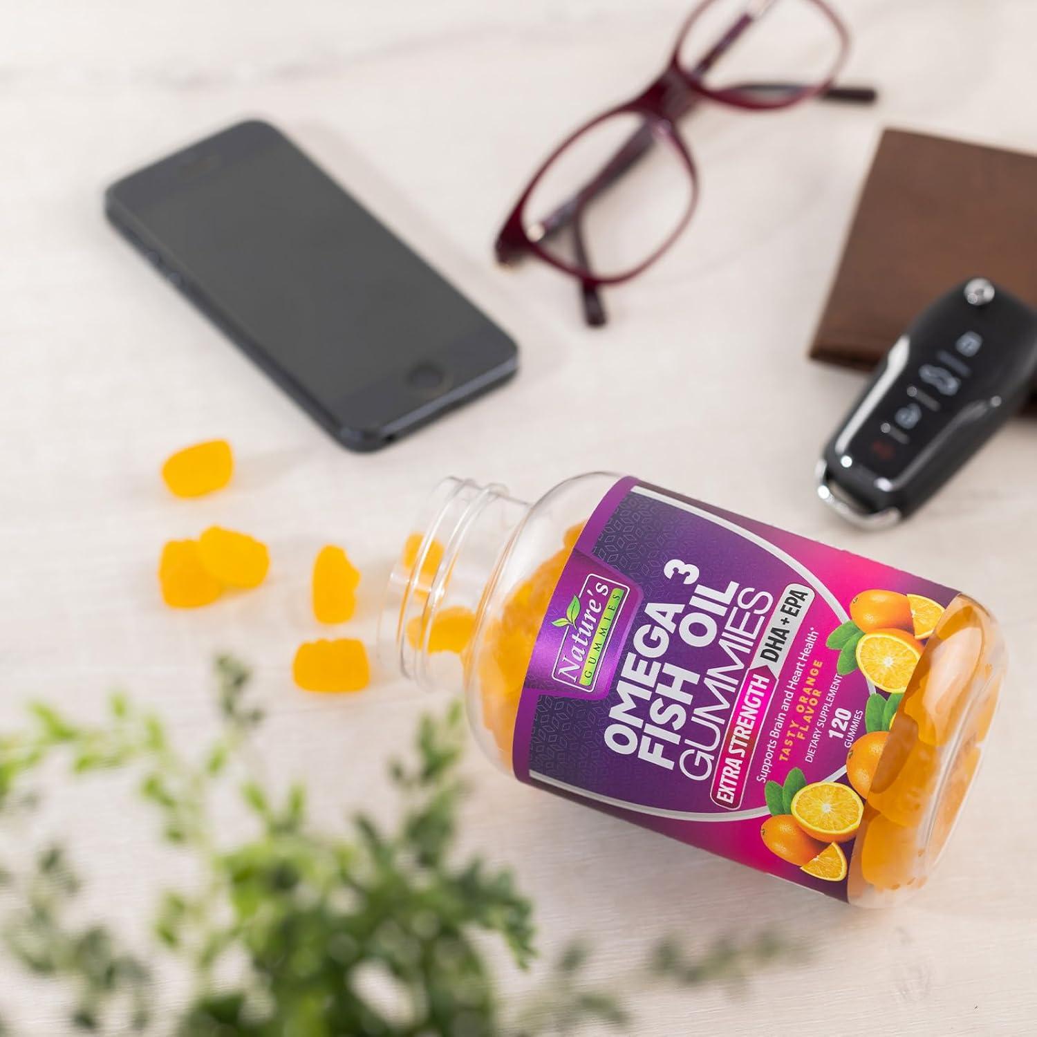 Gomitas Omega 3 Nature 120 Unidades DHA EPA Sabor Naranja