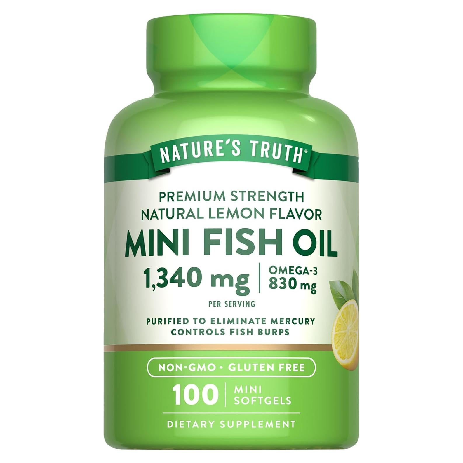 Mini Aceite de Pescado Omega 3 La Verdad de la Naturaleza 1340 mg 100 Gelatinas