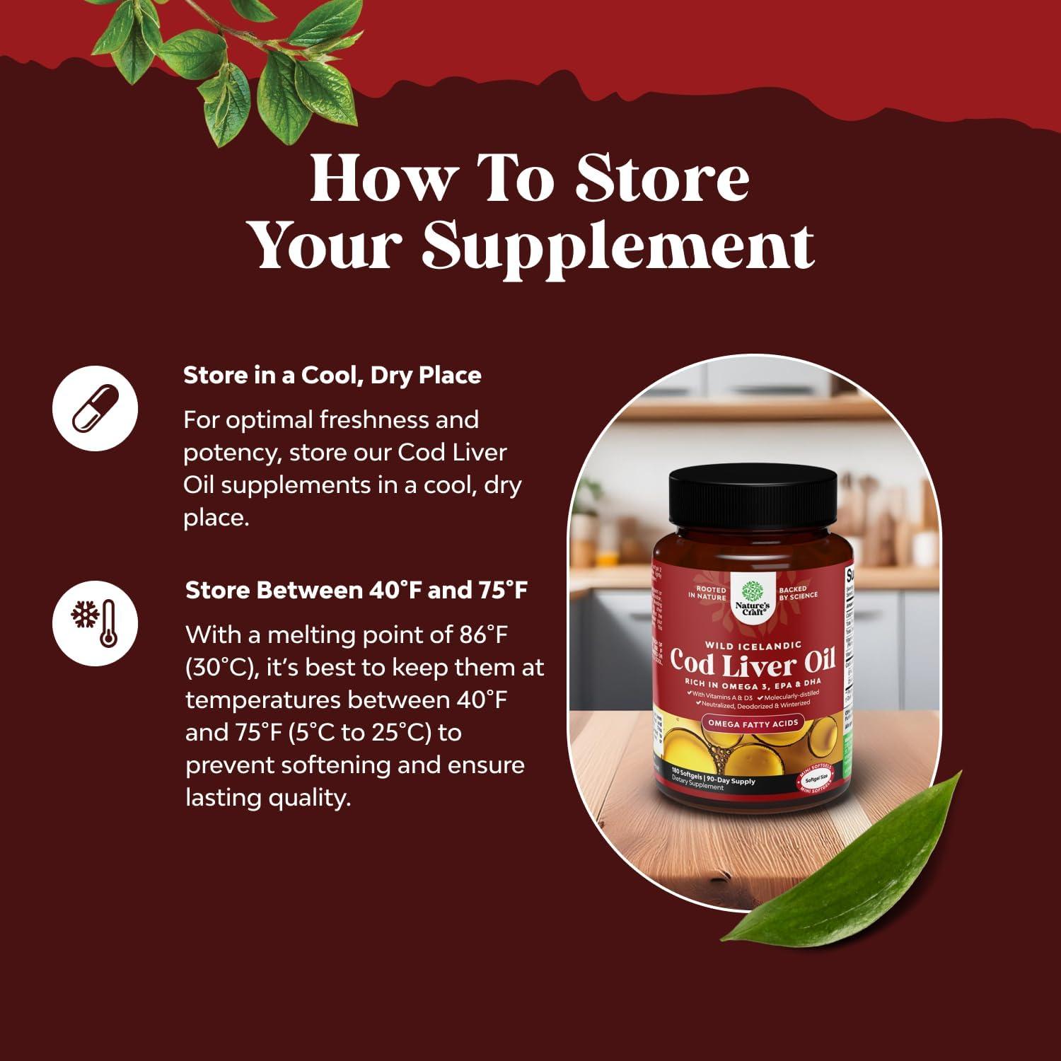 Aceite de Hígado de Bacalao Natures Craft 1000mg 180 Cápsulas