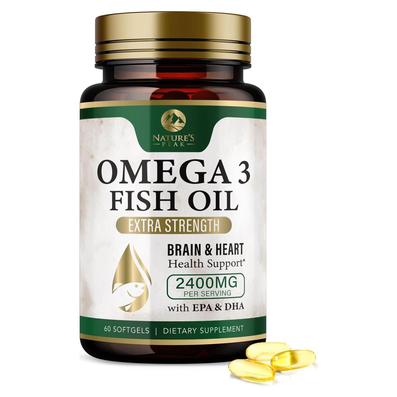 Aceite de Pescado Nature's Peak 2400 mg - Omega 3 EPA DHA 60 Cápsulas