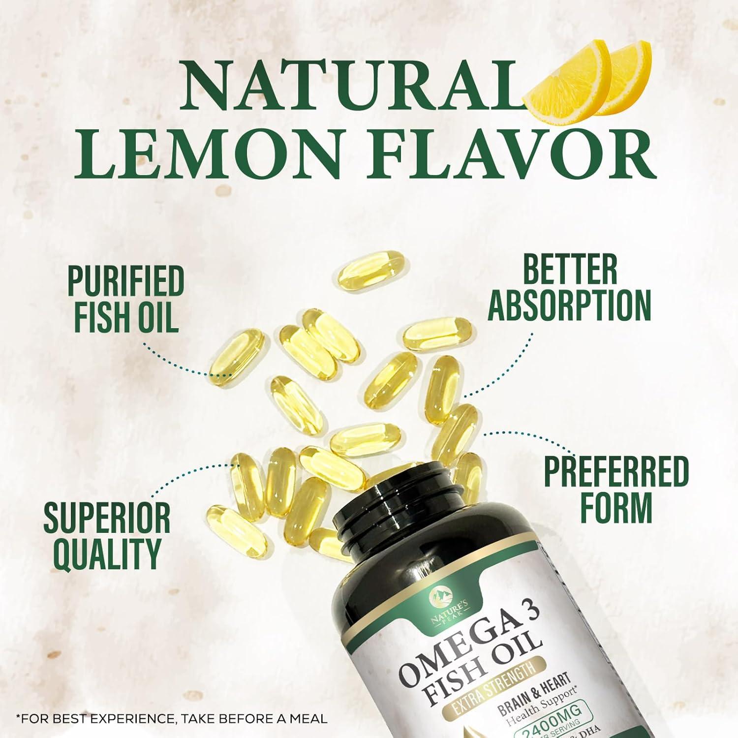 Aceite de Pescado Nature's Peak 2400 mg - Omega 3 EPA DHA 60 Cápsulas