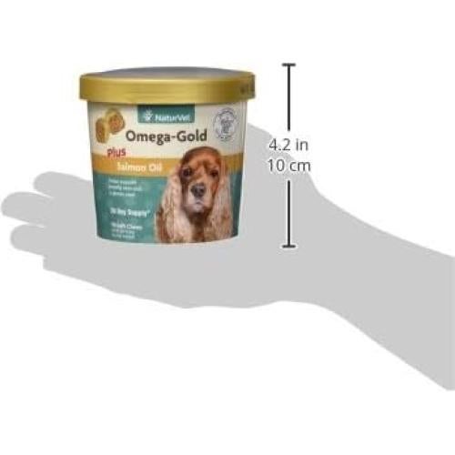 NaturVet Aceite de Salmón Omega-Gold Plus 90 Masticables Suaves