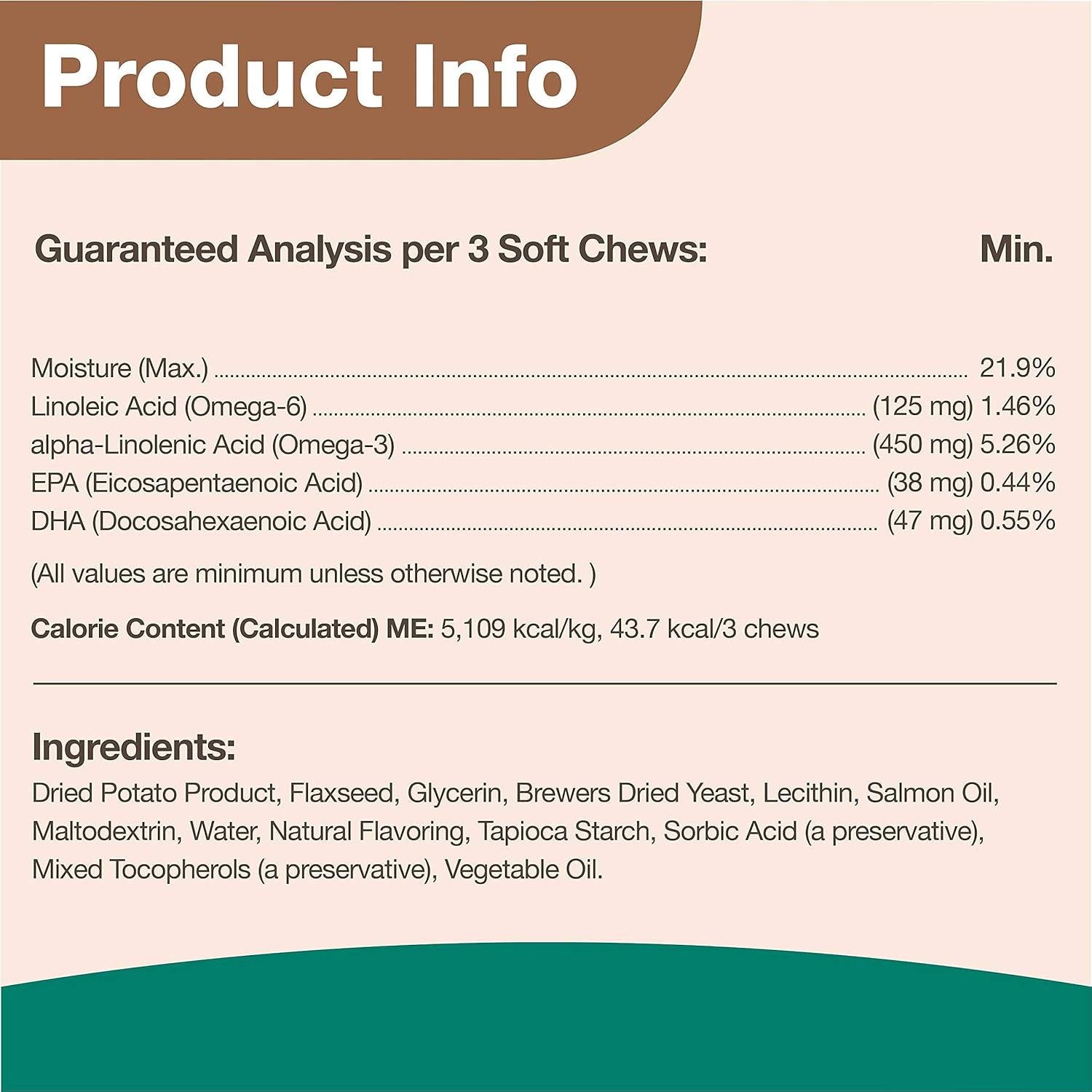 NaturVet Aceite de Salmón Omega-Gold Plus 90 Masticables Suaves