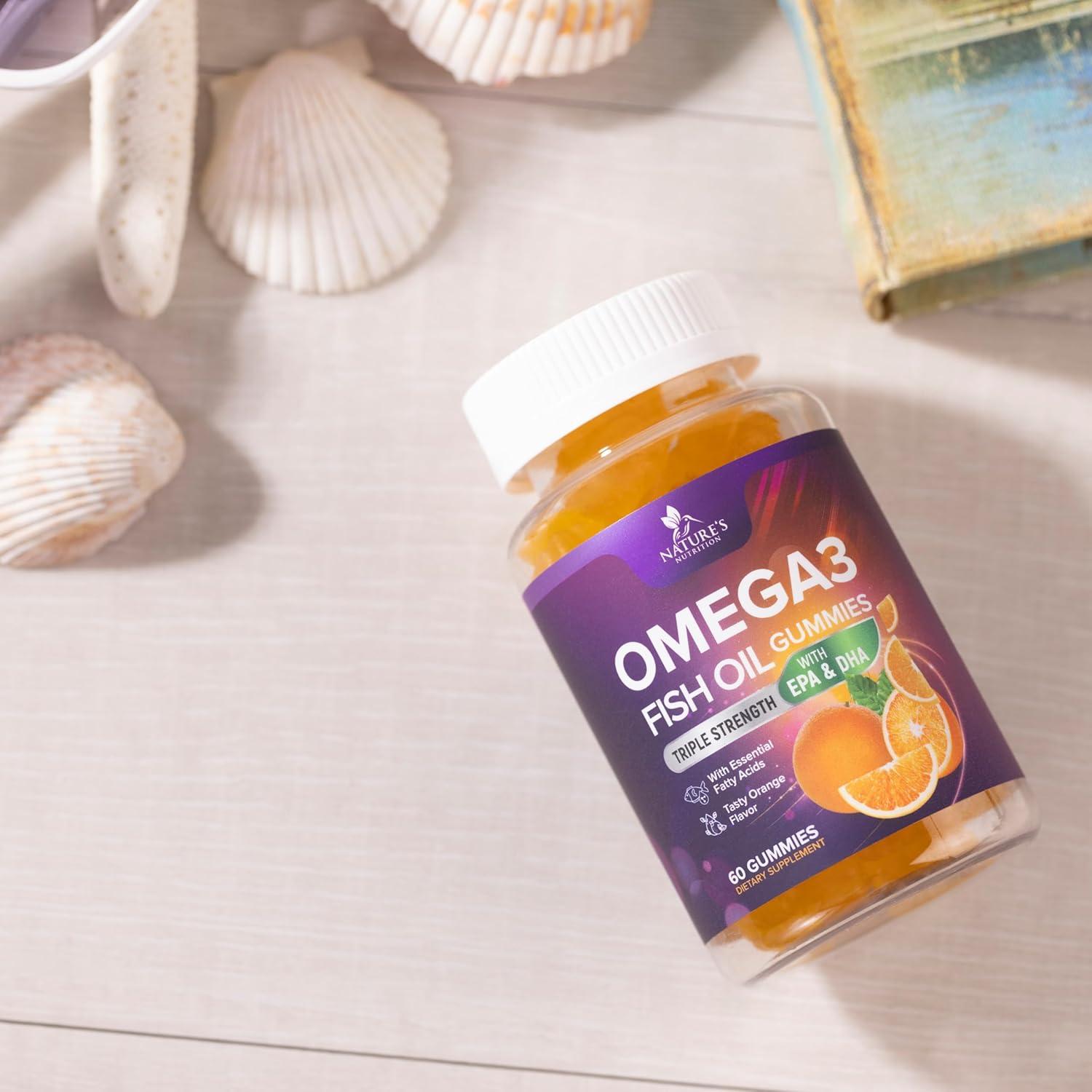 Gomitas Omega-3 Nature's Nutrition 60 Unidades - Salud Corazón y Cerebral
