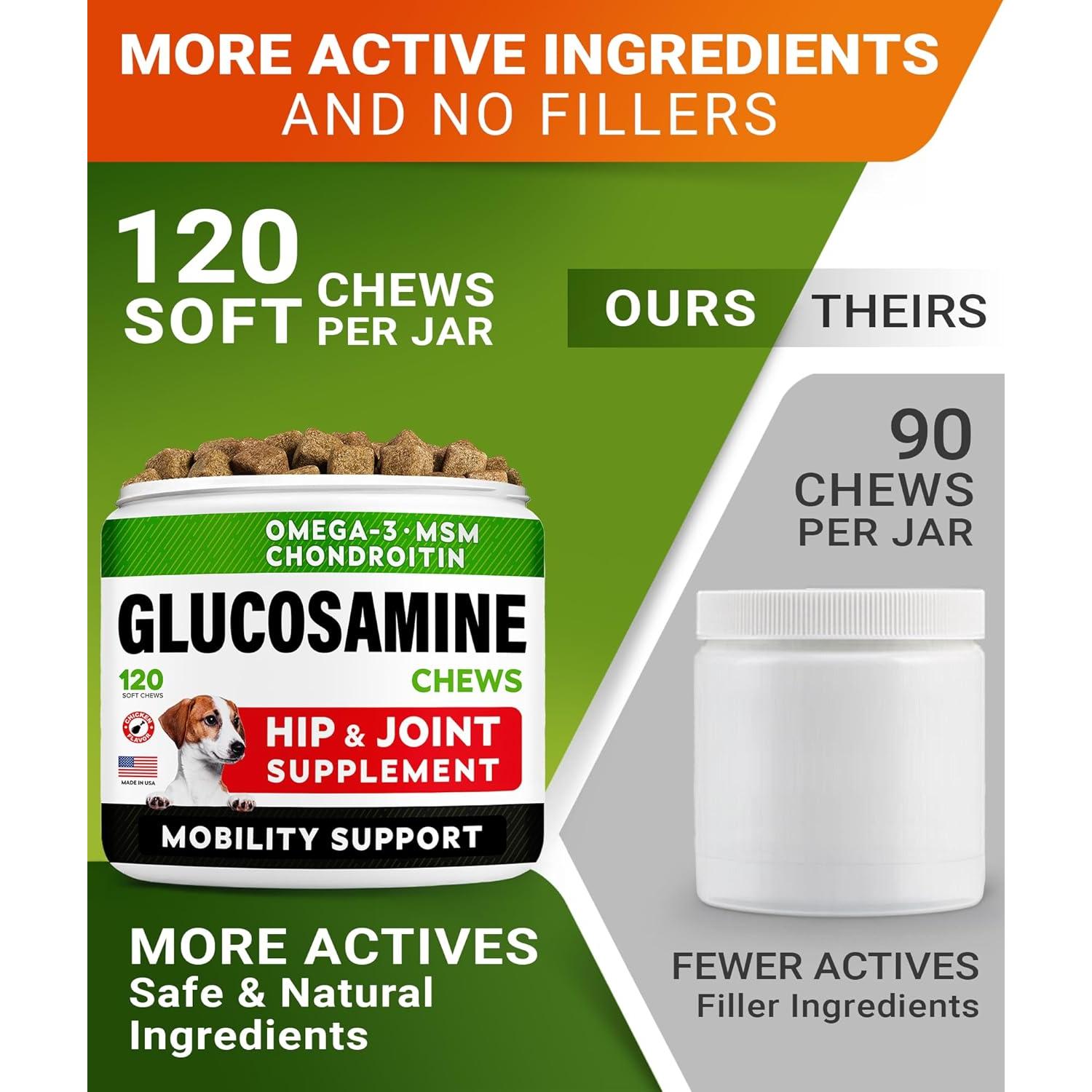 Galletas de Glucosamina para Perros STRELLALAB 120 Ct - Sabor Tocino