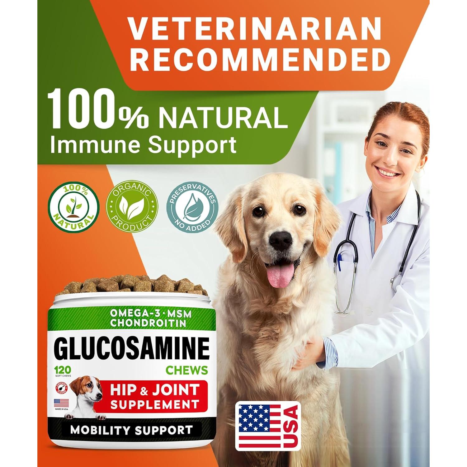 Galletas de Glucosamina para Perros STRELLALAB 120 Ct - Sabor Tocino