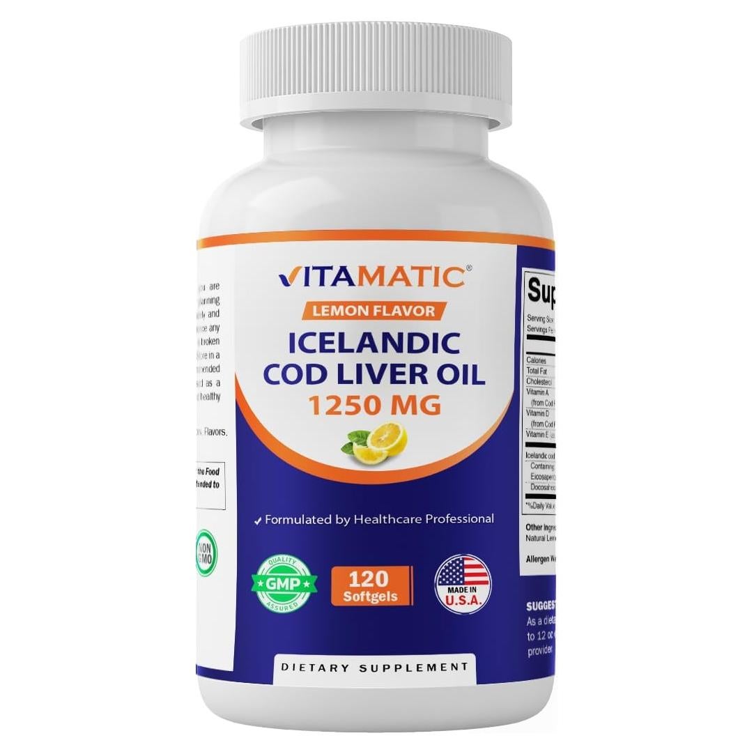 Cápsulas de Aceite de Hígado de Bacalao Vitamatic 1250mg 120 Geles