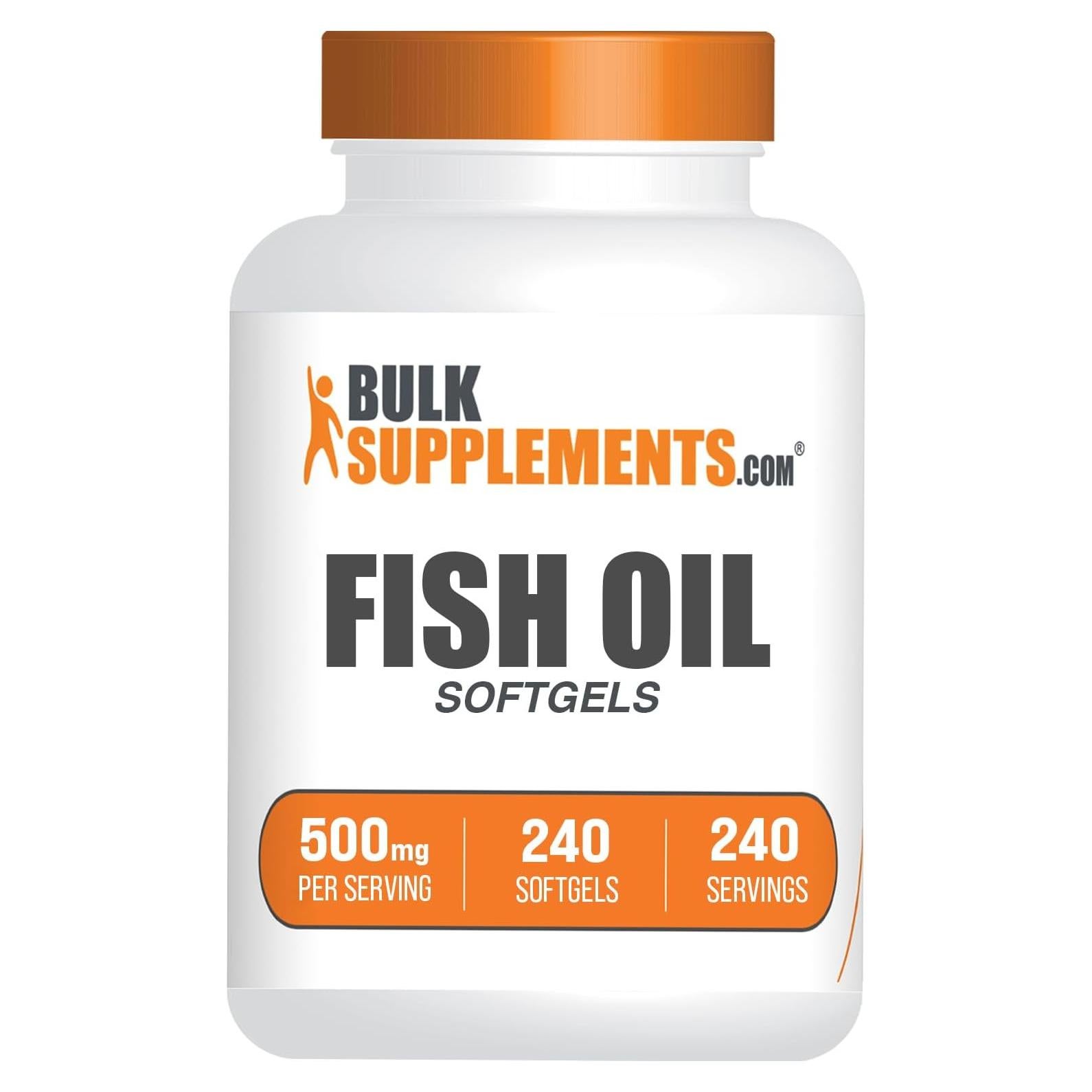 Suplemento Omega 3 Aceite de Pescado 500mg BulkSupplements 240 Cápsulas