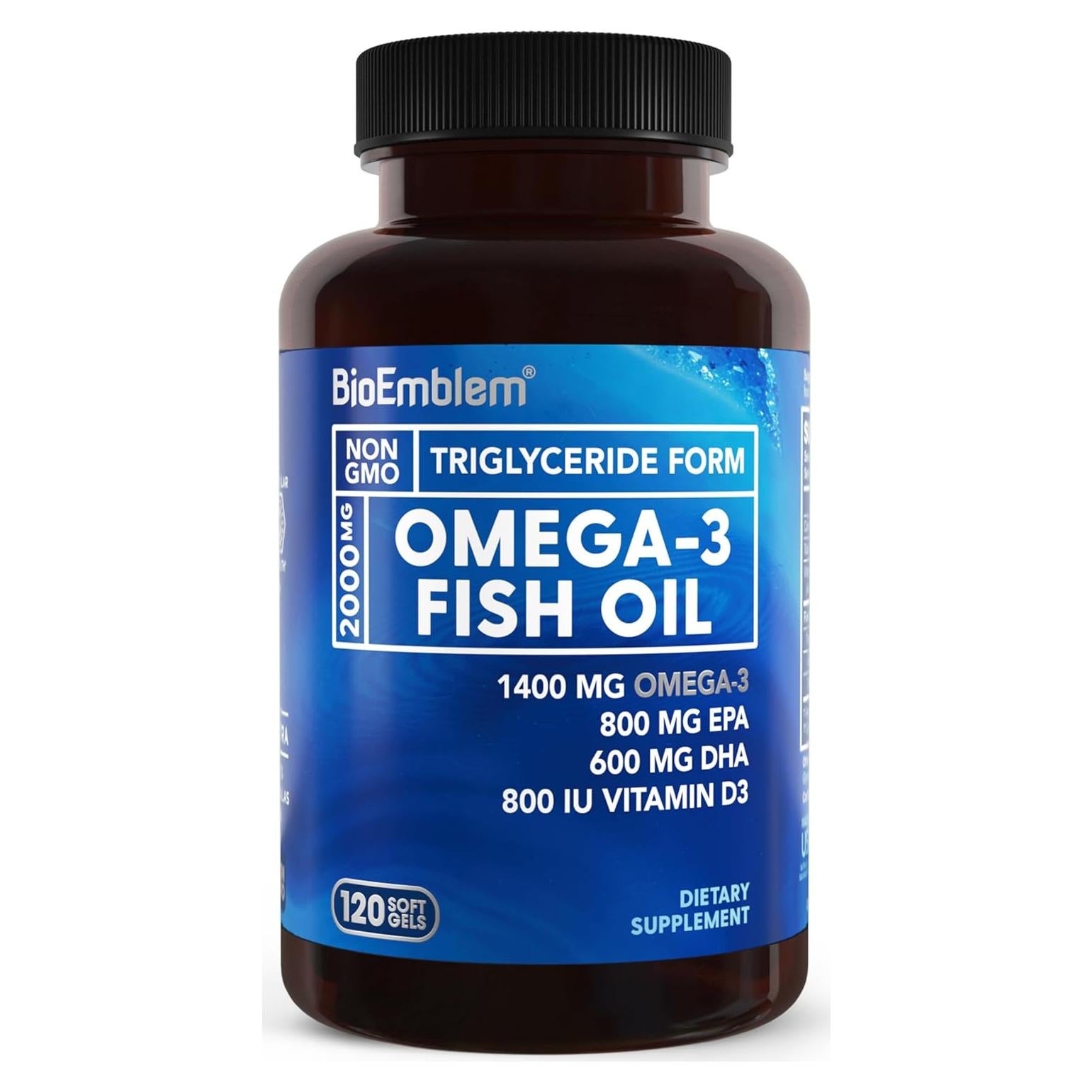 BioEmblem Omega-3 Aceite de Pescado 2000mg 120 Cápsulas Blandas