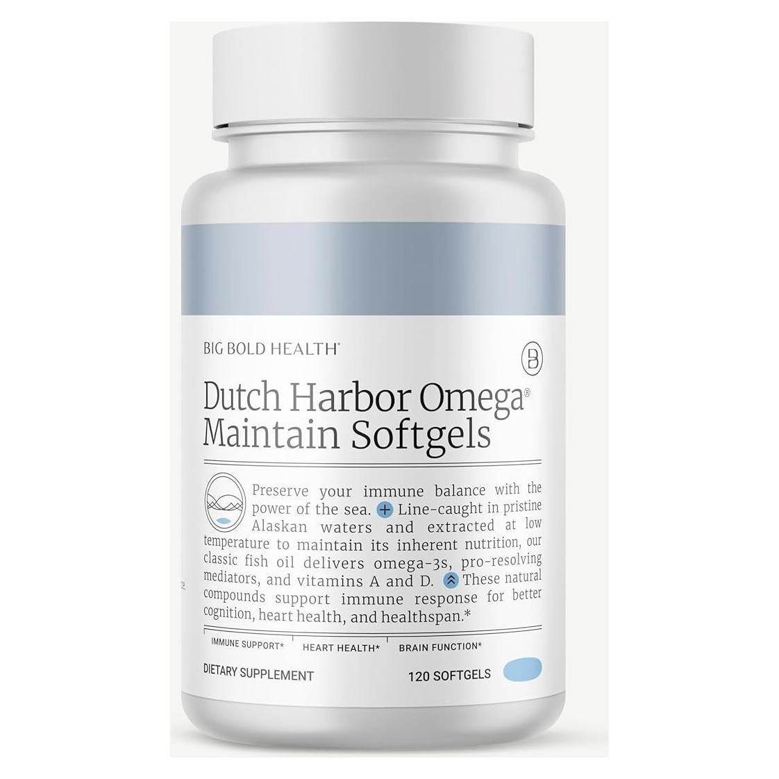 Suplemento Omega 3 Aceite de Hígado de Bacalao Big Bold Health - 120 Cápsulas