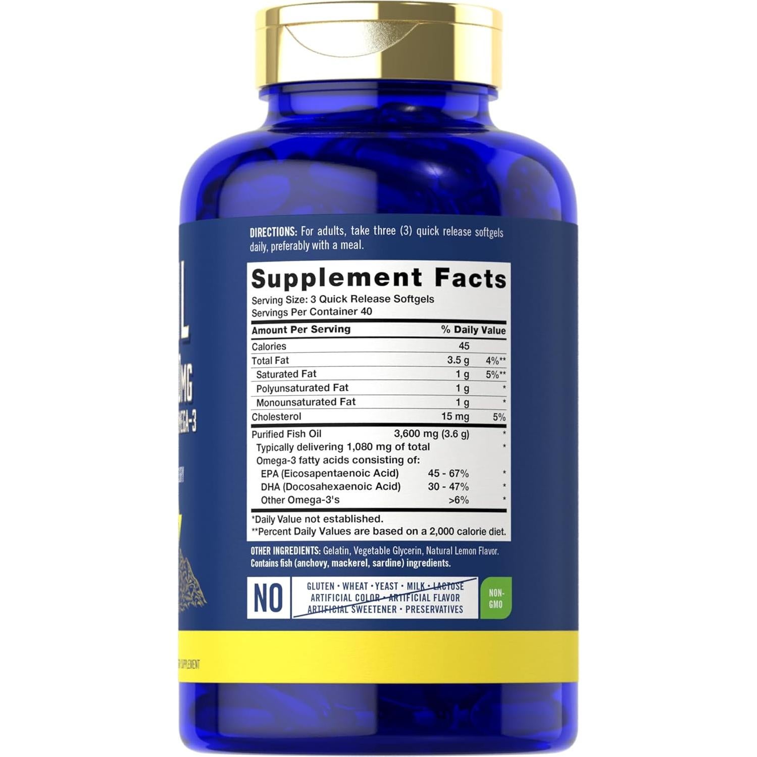 Carlyle Aceite de Pescado 3600mg Omega 3 120 Cápsulas