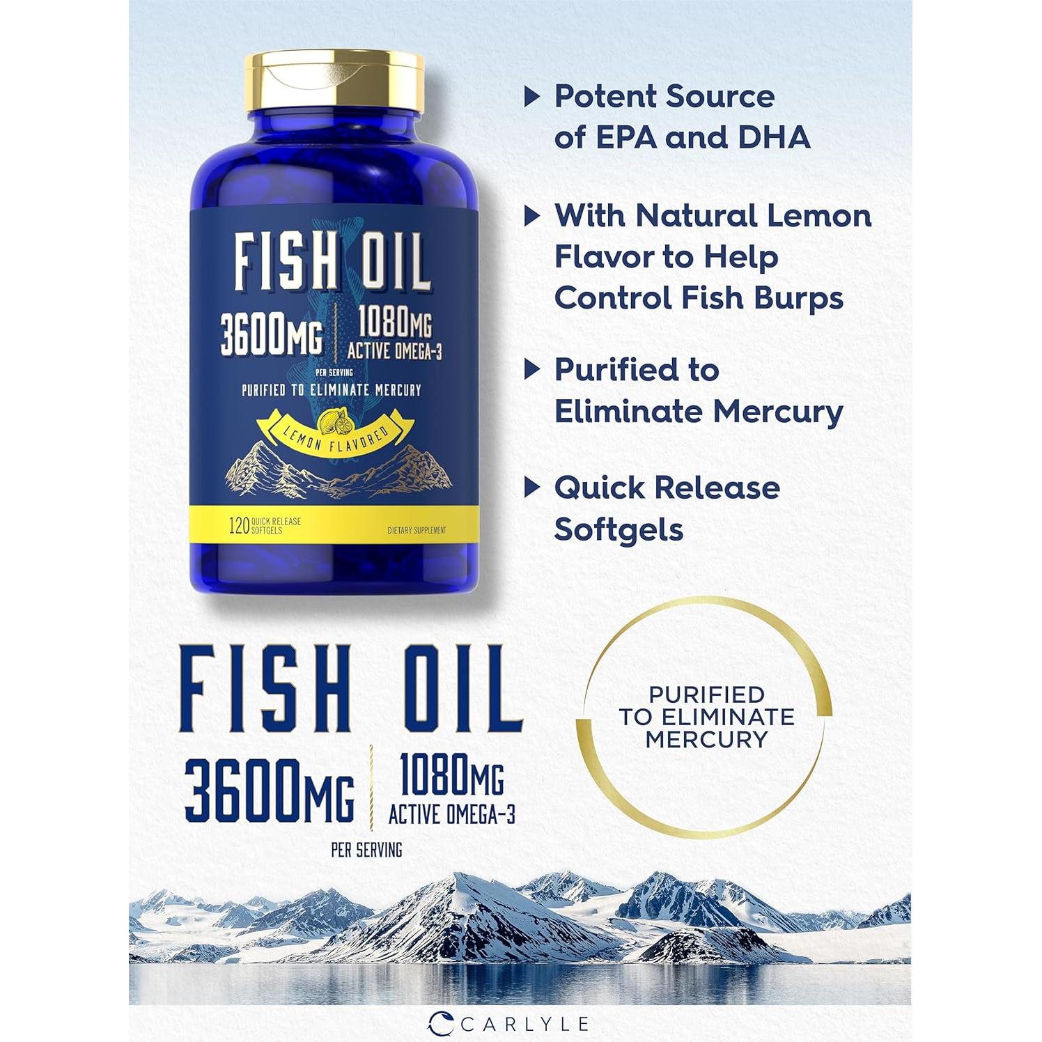 Carlyle Aceite de Pescado 3600mg Omega 3 120 Cápsulas