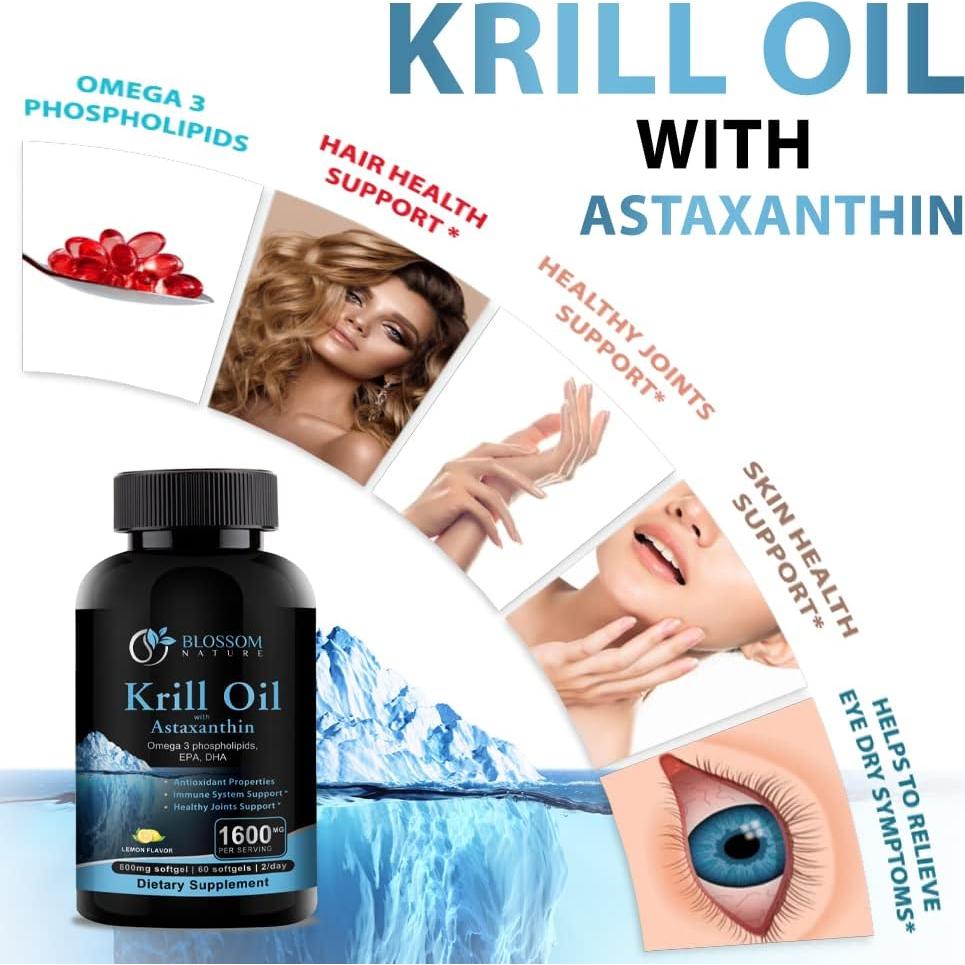 Aceite de Kril Antártico Blossom Nature 1600mg 60 Softgels
